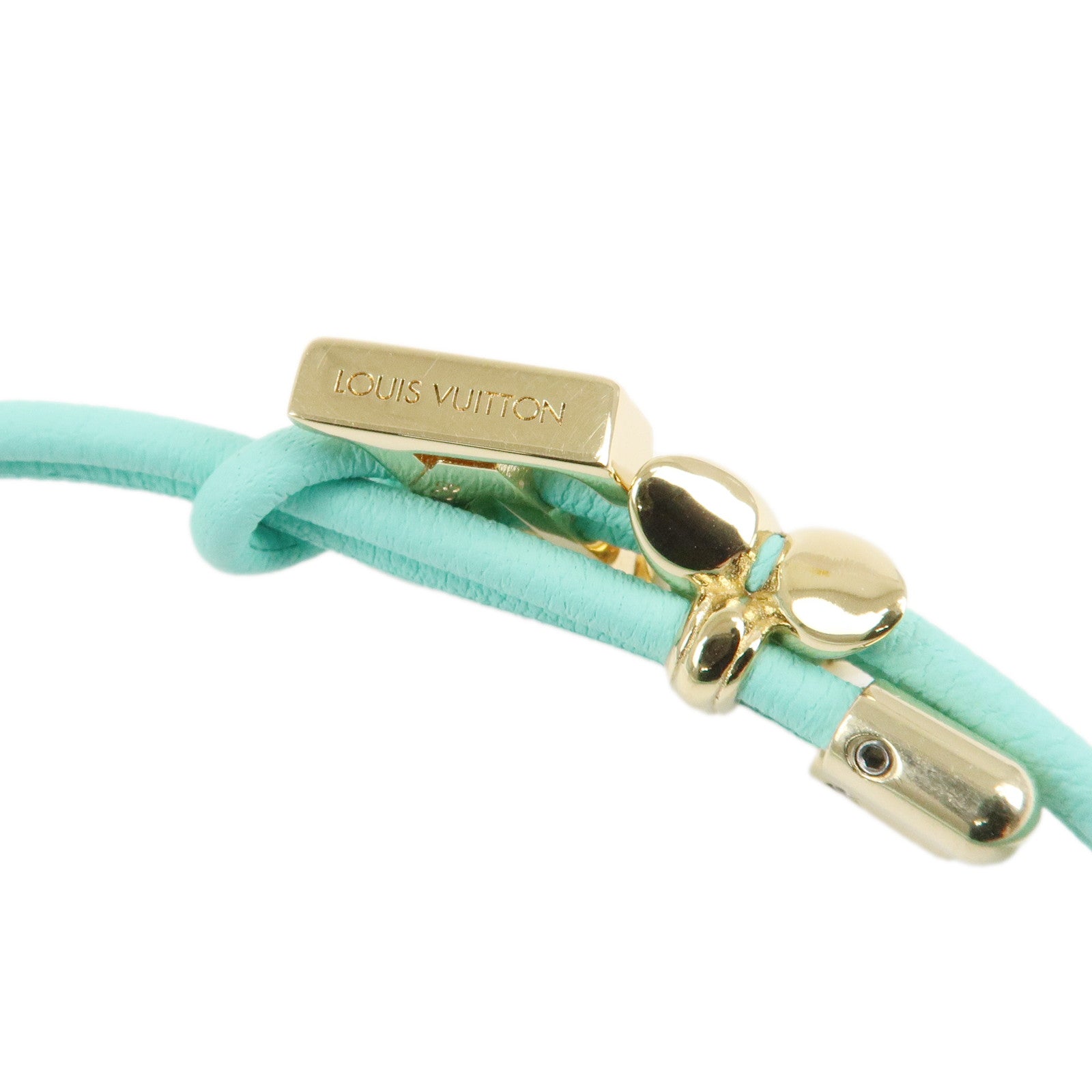 Louis Vuitton LV Bloom Leather Bracelet Blue Lagoon M0973Z