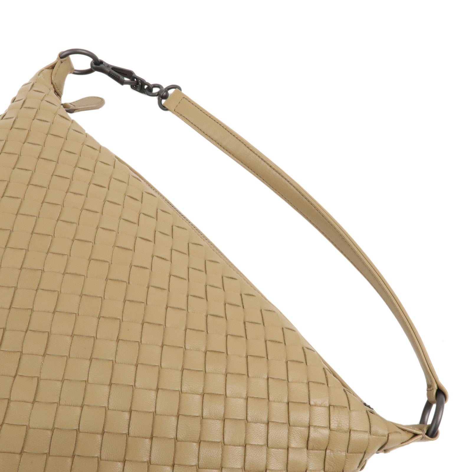 BOTTEGA VENETA Intrecciato Leather Shoulder Bag Hand Bag Beige