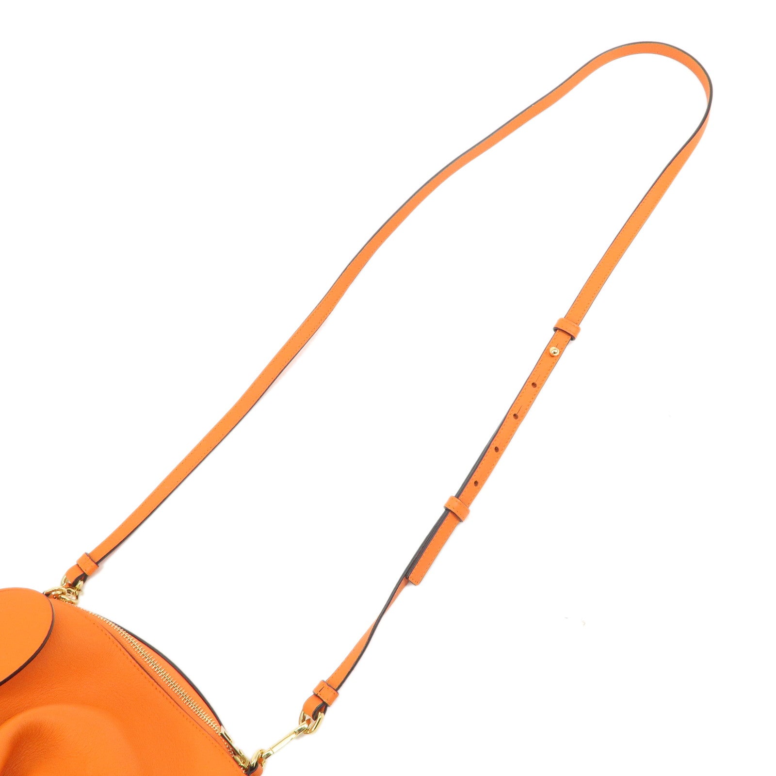 LOEWE Leather Elephant Mini Shoulder Bag Orange Used