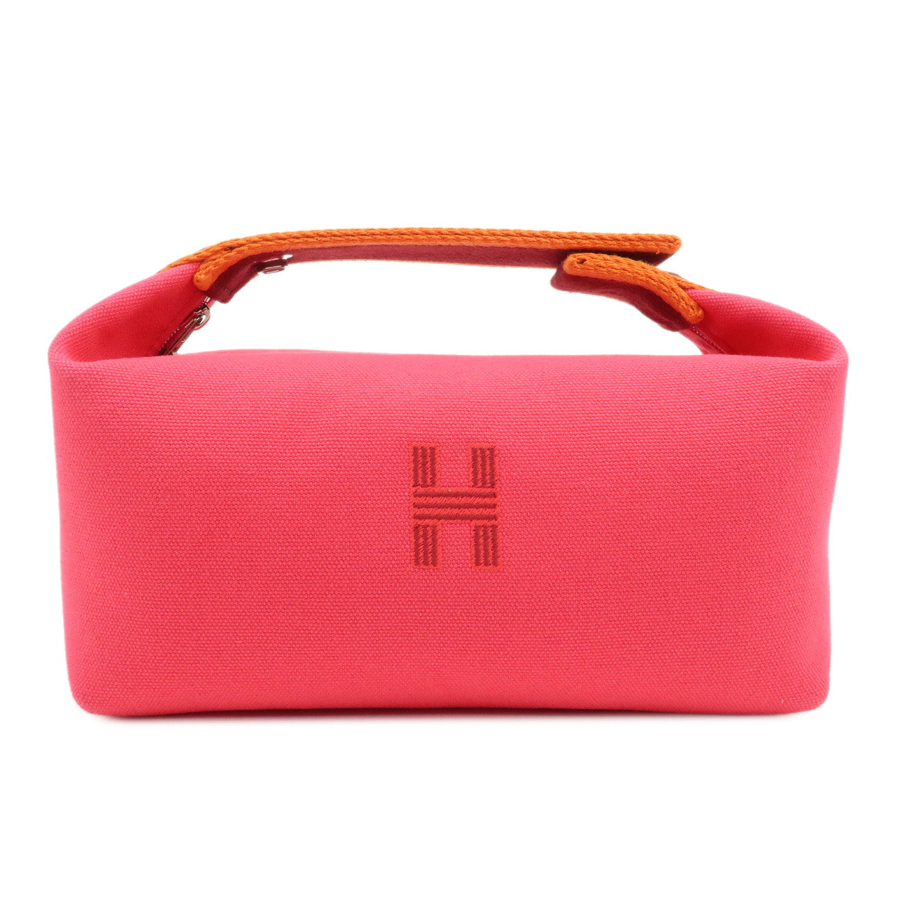 HERMES-Bride-A-Brac-PM-Canvas-Hand-Bag-Pink-Burgundy-Orange