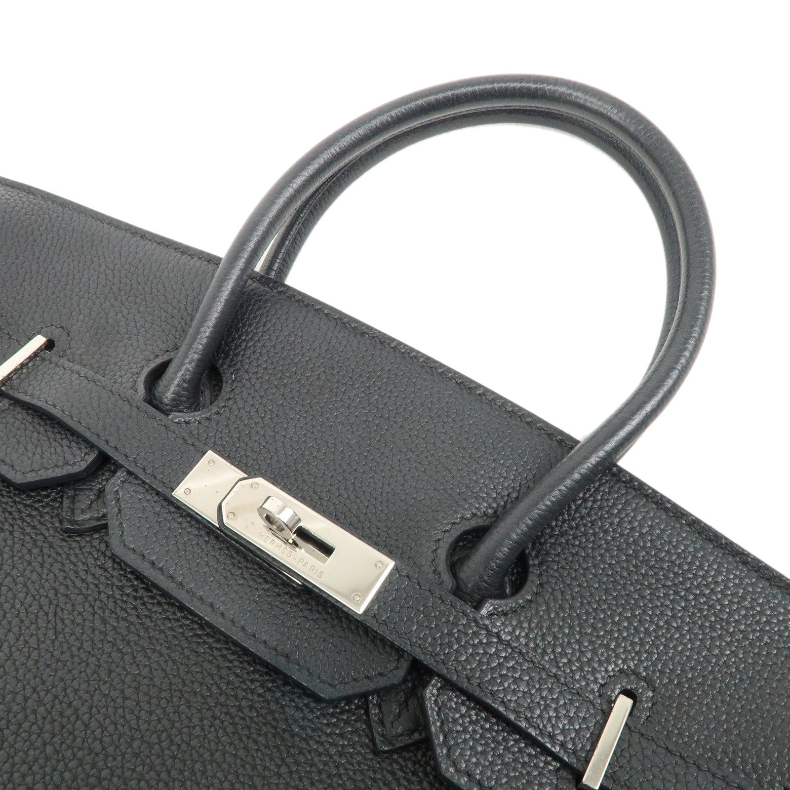 HERMES Togo Birkin 35 H Stamped Hand Bag Balck