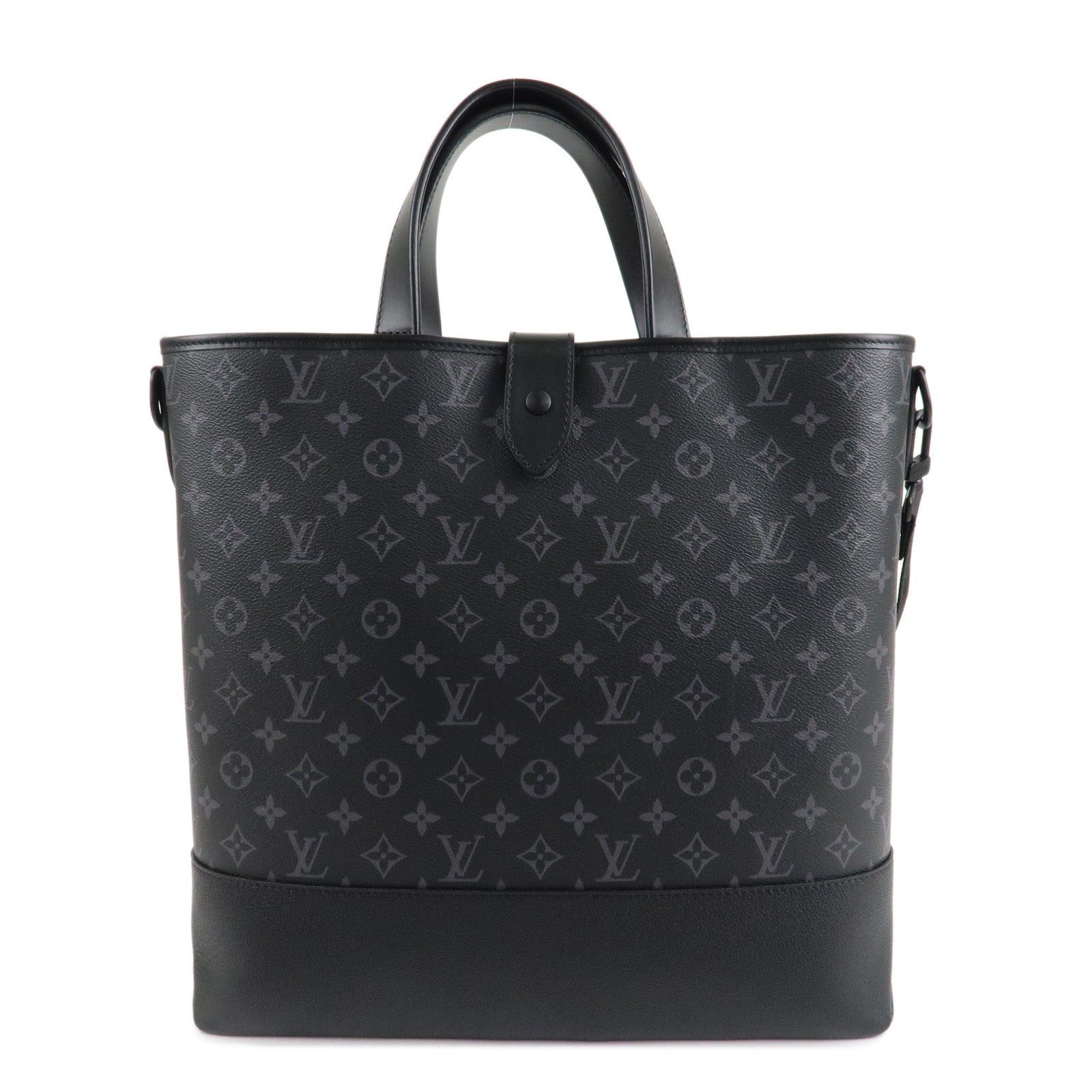 Louis Vuitton Monogram Eclipse Saumur Tote Bag Black Gray M45914