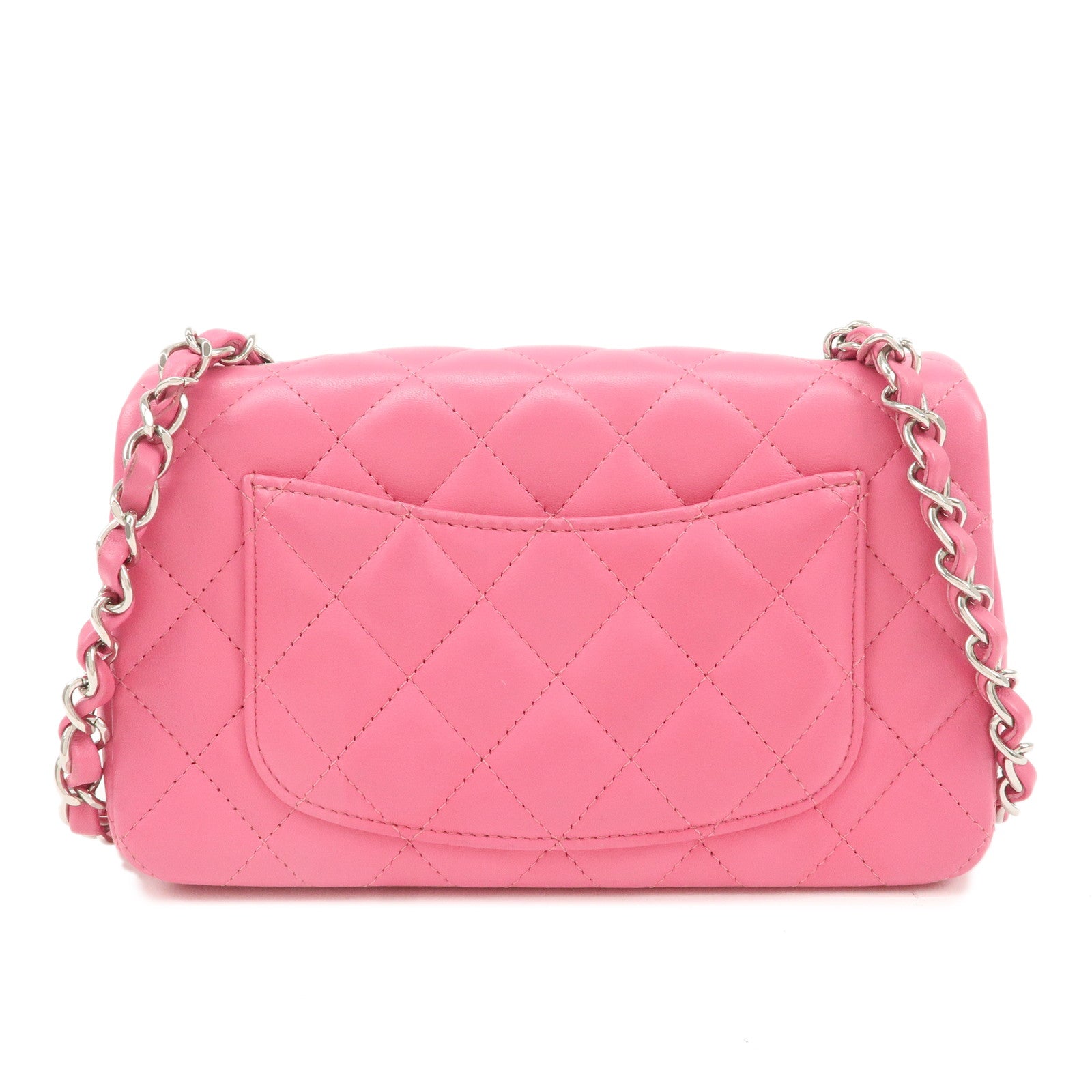 CHANEL Mini Matelasse 20 Lamb Skin Chain Shoulder Bag Pink A69900