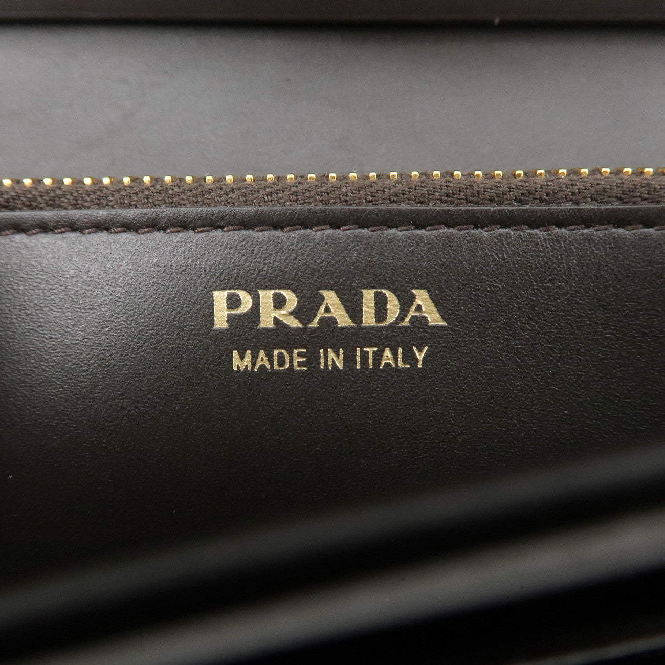 PRADA Unborn Calf Leather Leopard Bi-fold Wallet Brown Black 1M132