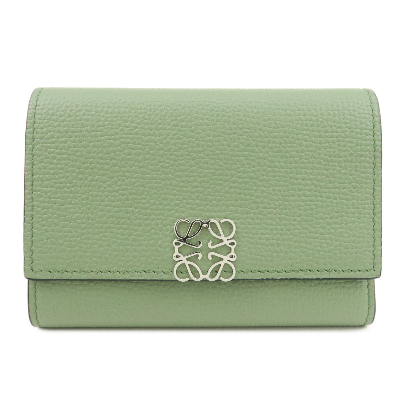 LOEWE-Anagram-Leather-Bi-fold-Wallet-Green