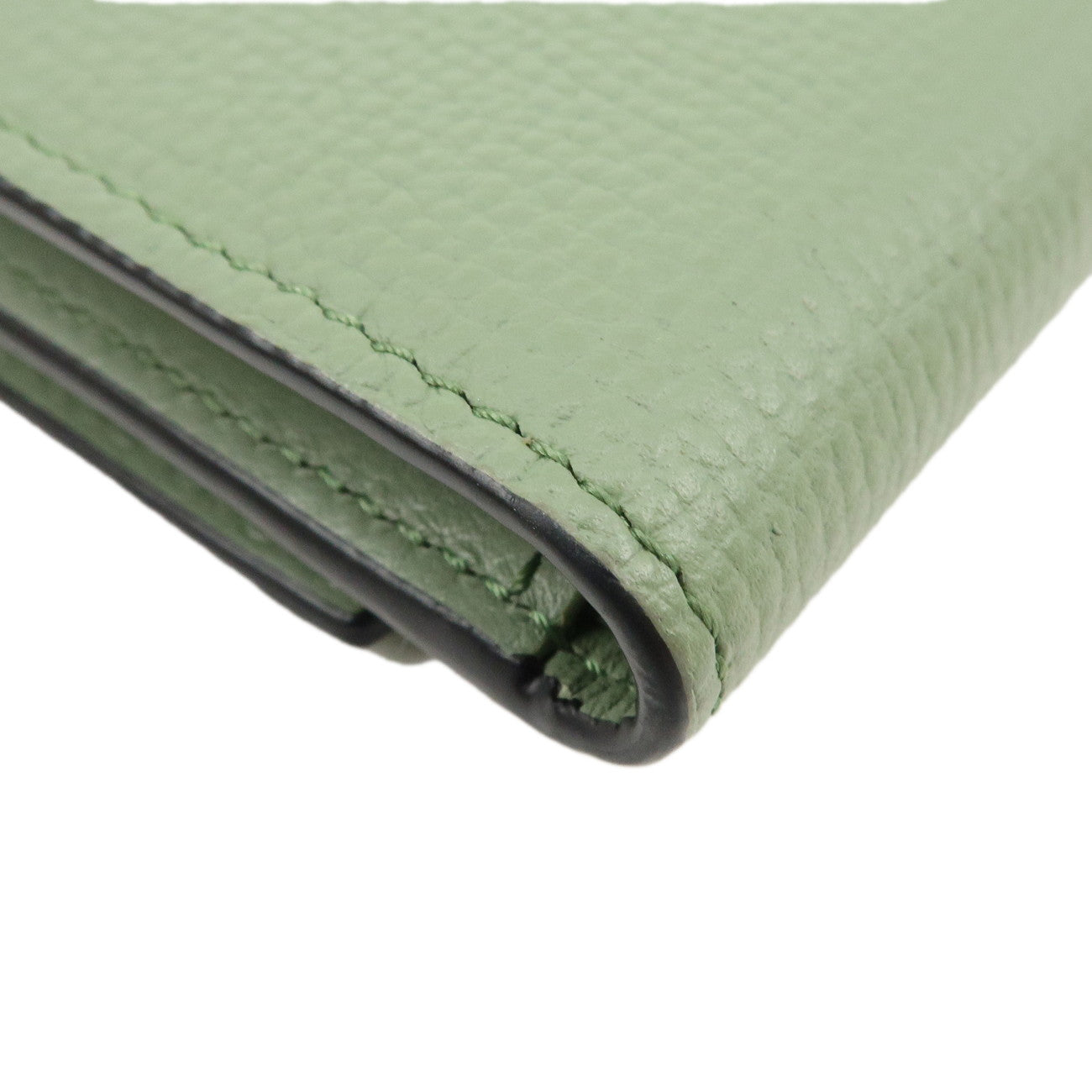 LOEWE Anagram Leather Bi-fold Wallet Green Used