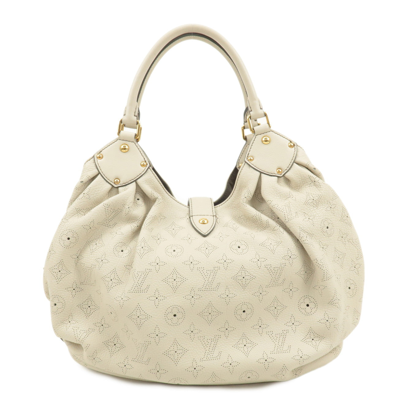 Louis Vuitton Monogram Mahina XL Shoulder Bag Cream M93059 Used