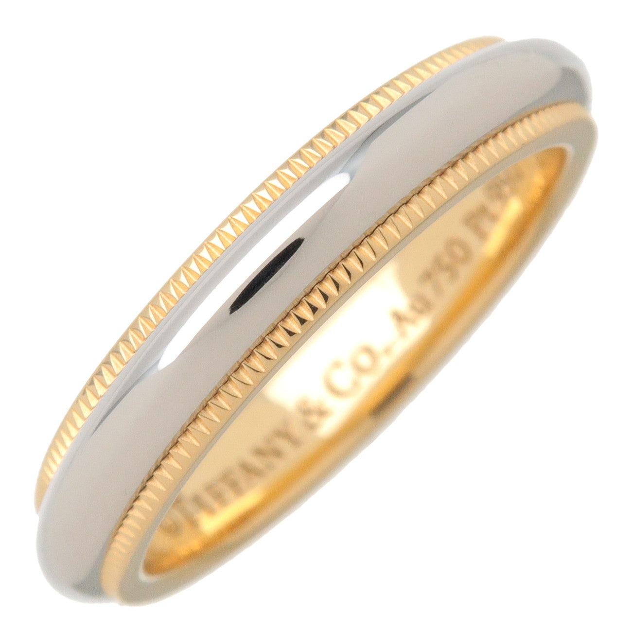 Tiffany&Co.-Milgrain-Band-Ring-K18YG-750YG-PT950-#9-US5-EU49