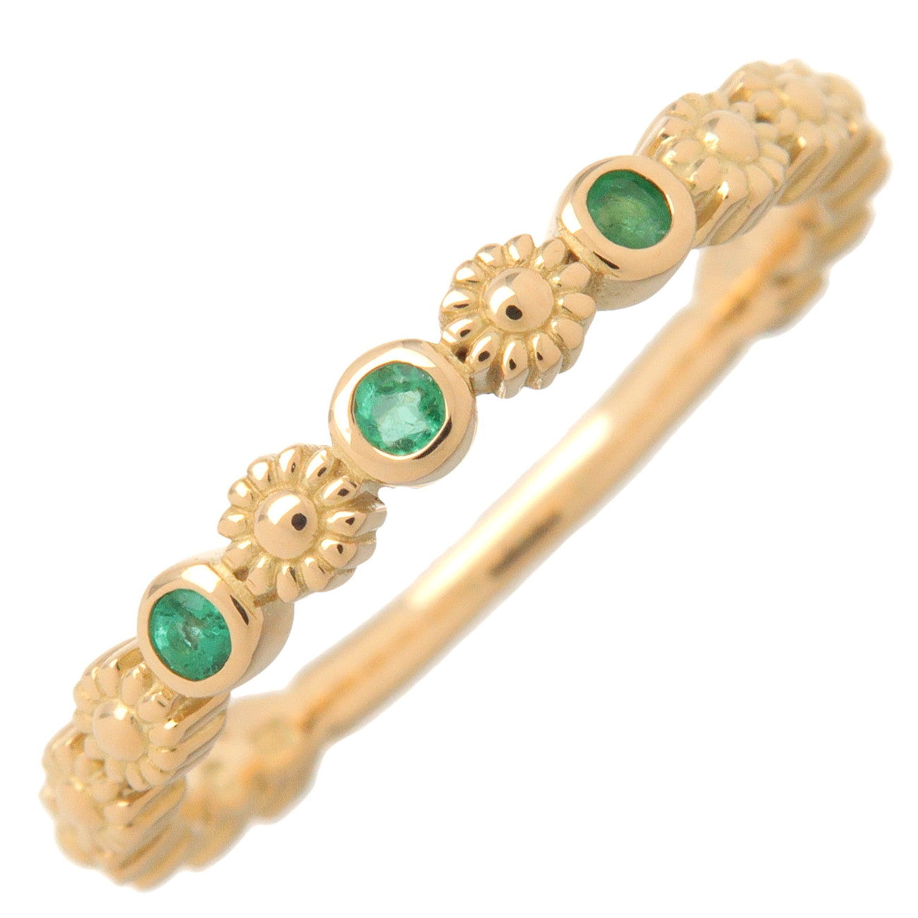 4C-3P-Emerald-Ring-K18YG-750YG-Yellow-Gold-#8-US4.5-EU48