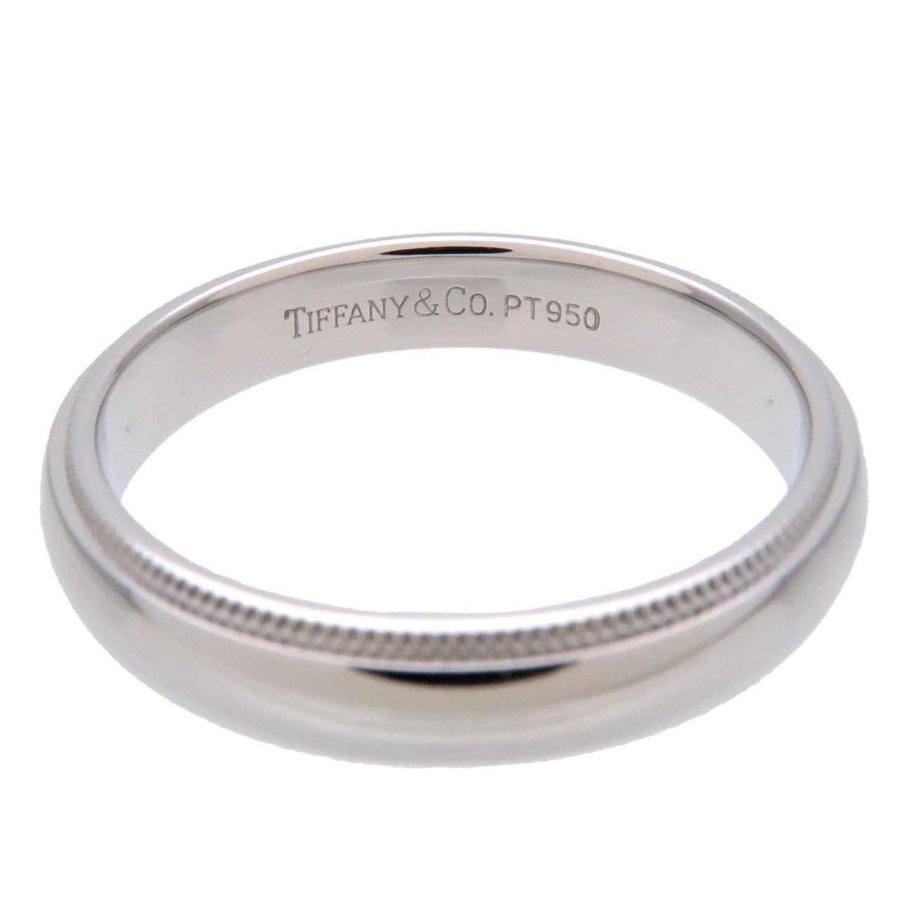 Tiffany&Co. Milgrain Band Ring PT950 Platinum #16.5 US8 EU56.5