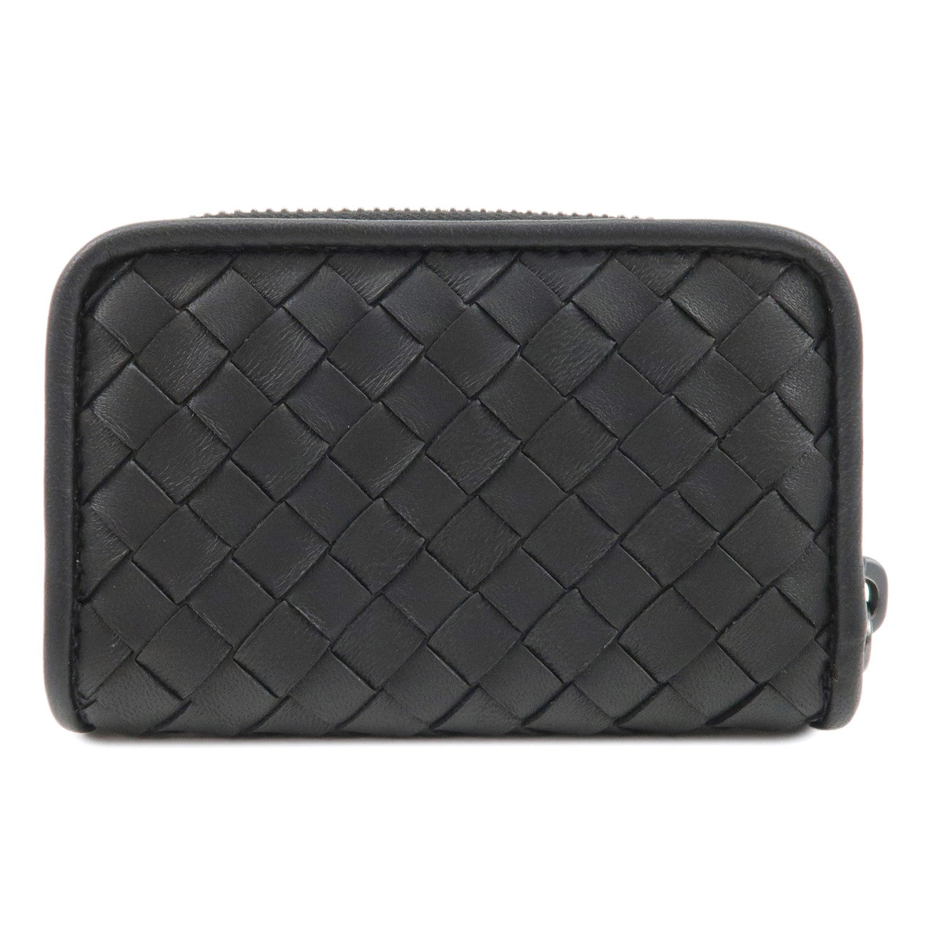 BOTTEGA VENETA Intrecciato Leather Round Zipper Card Case 114075