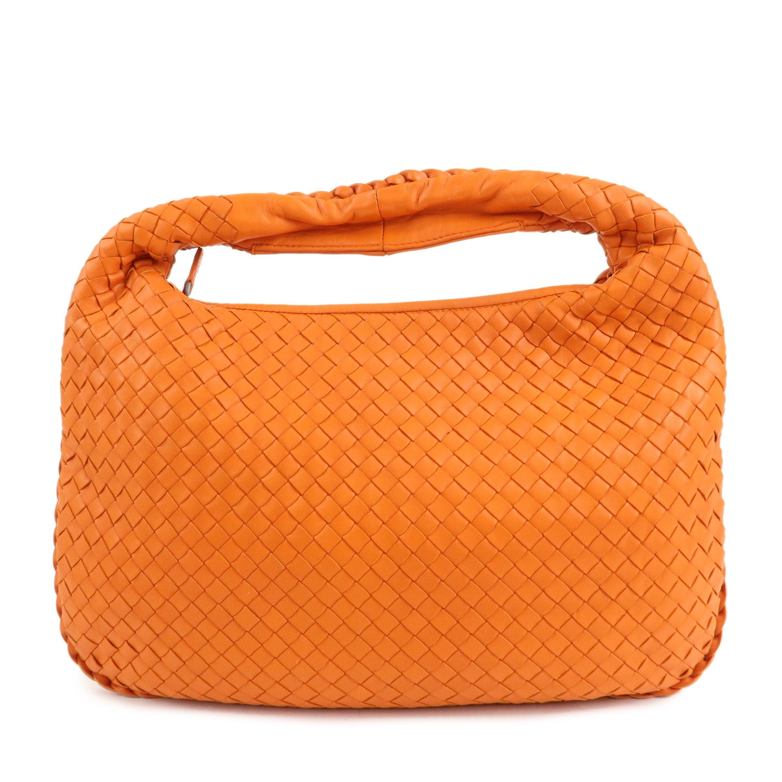 BOTTEGA-VENETA-Hobo-Intrecciato-Leather-Shoulder-Bag-Orange-115653