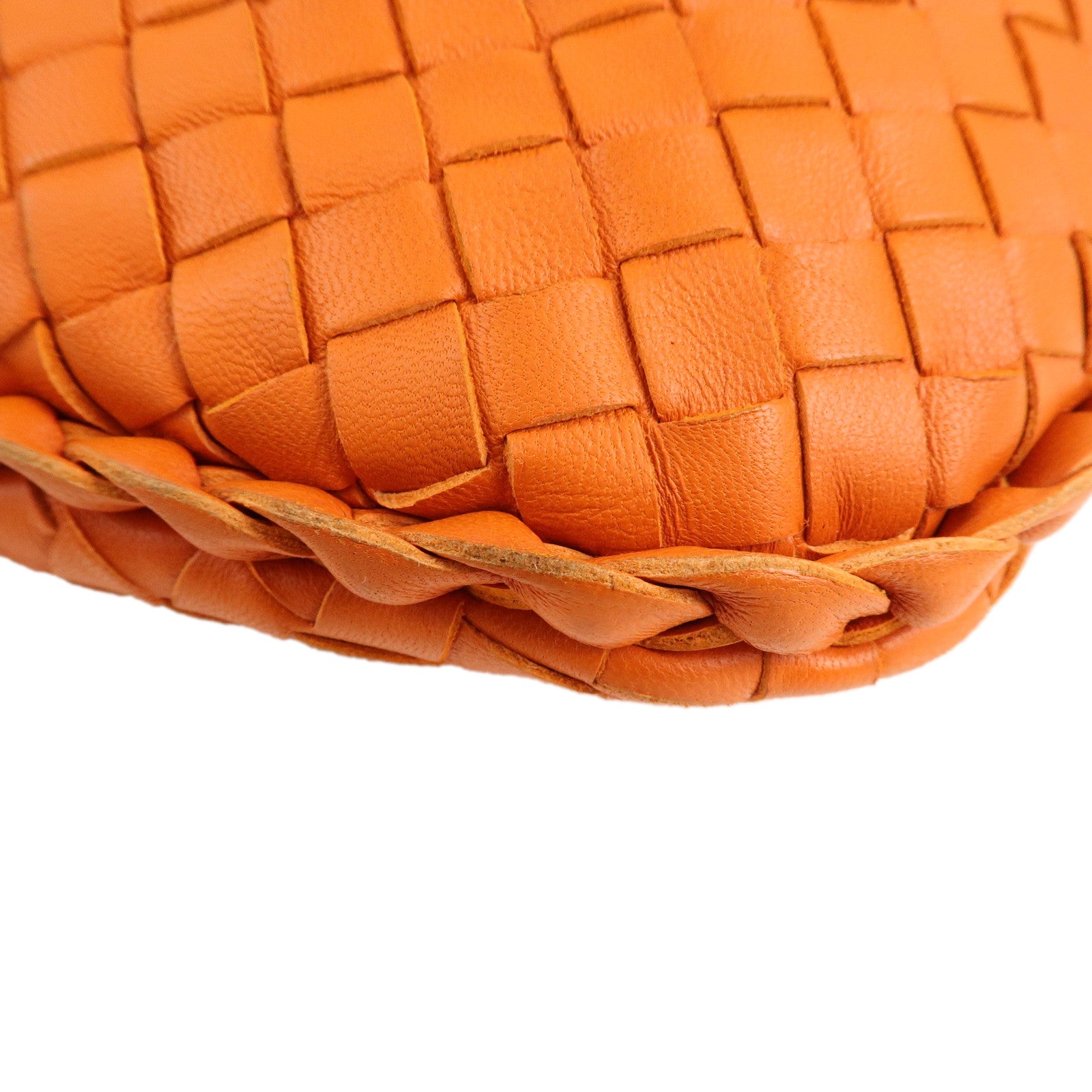 BOTTEGA VENETA Hobo Intrecciato Leather Shoulder Bag Orange 115653