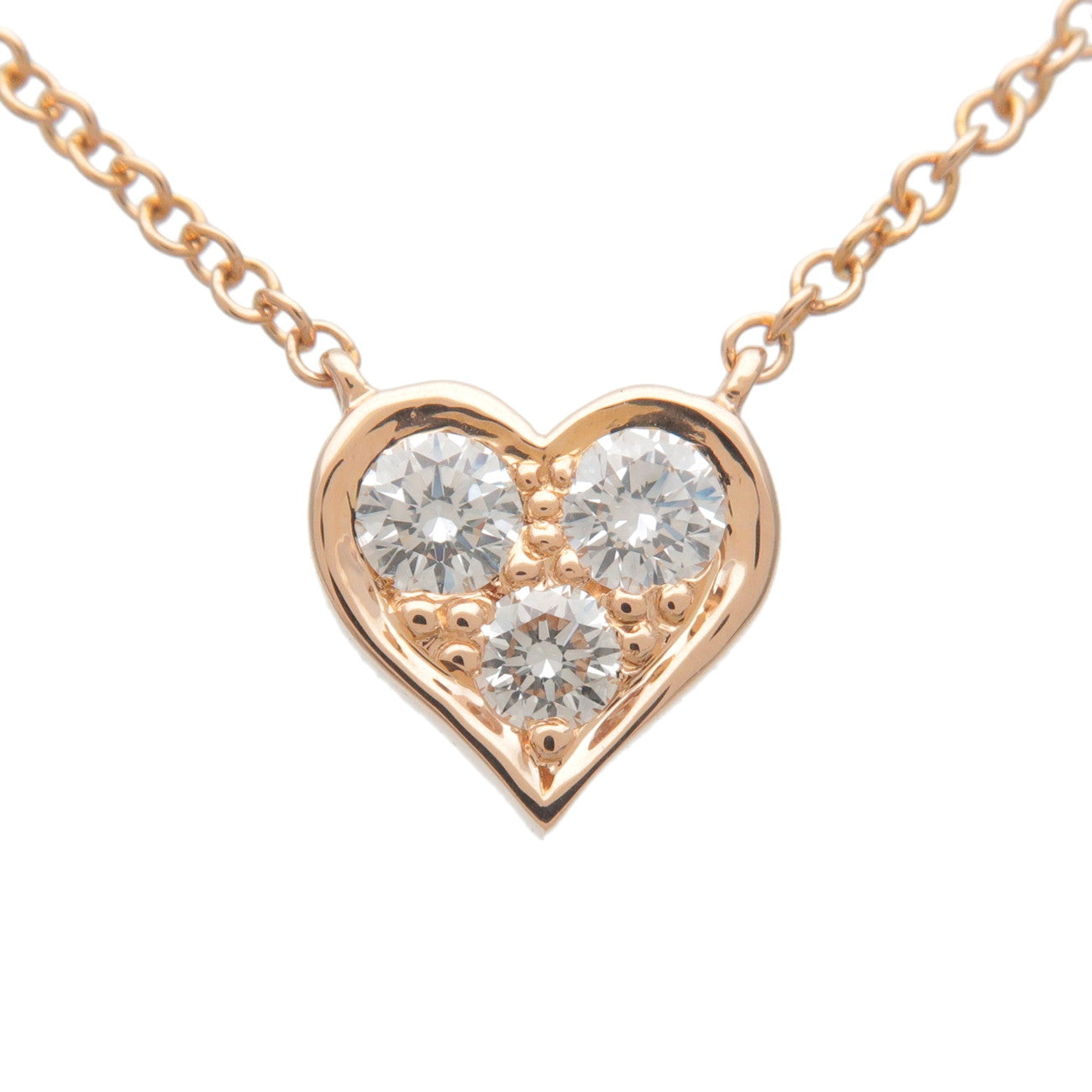 Tiffany&Co.-Sentimental-Heart-3P-Diamond-Necklace-K18PG-Rose-Gold