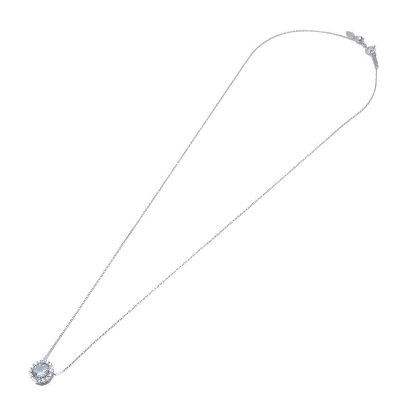 4C 1P Aquamarine Diamond Necklace PT850 Platinum