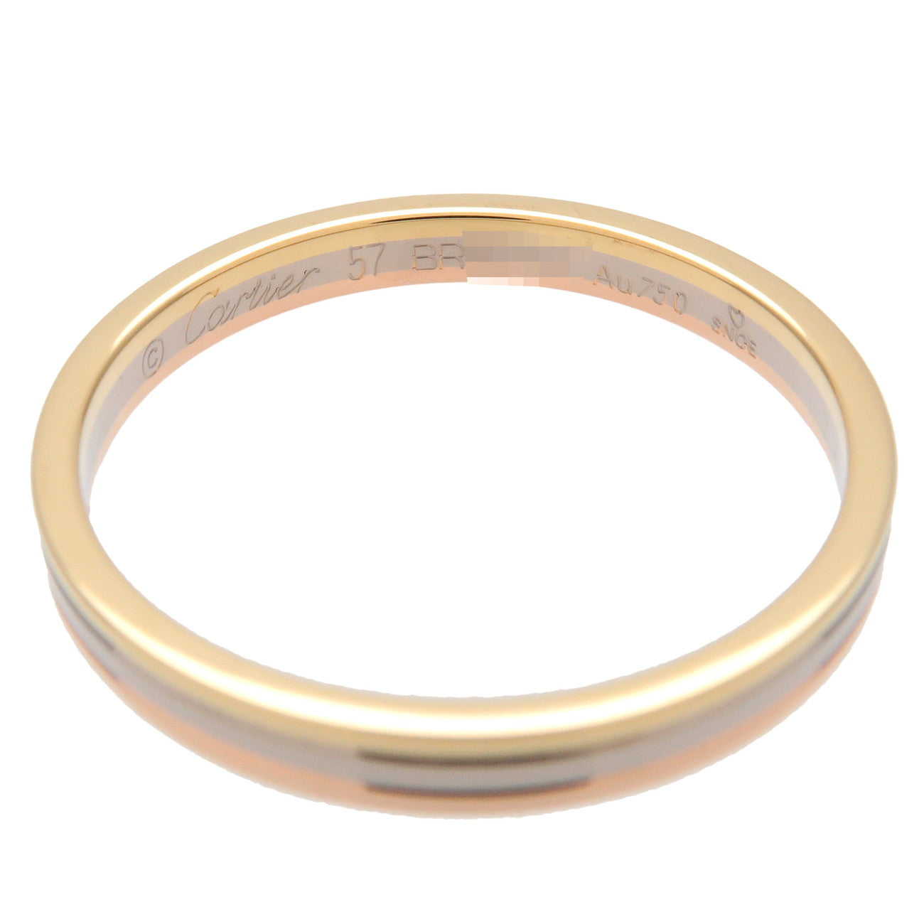 Cartier Vandome Three Color Ring K18 750YG/WG/PG #57 Used