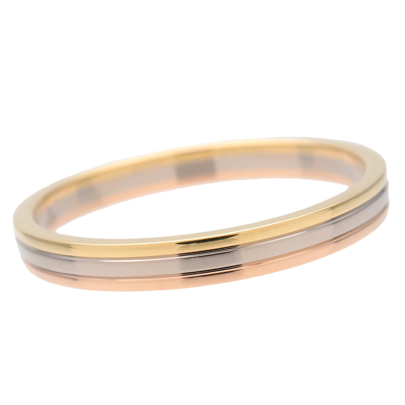 Cartier Vandome Three Color Ring K18 750YG/WG/PG #57 Used