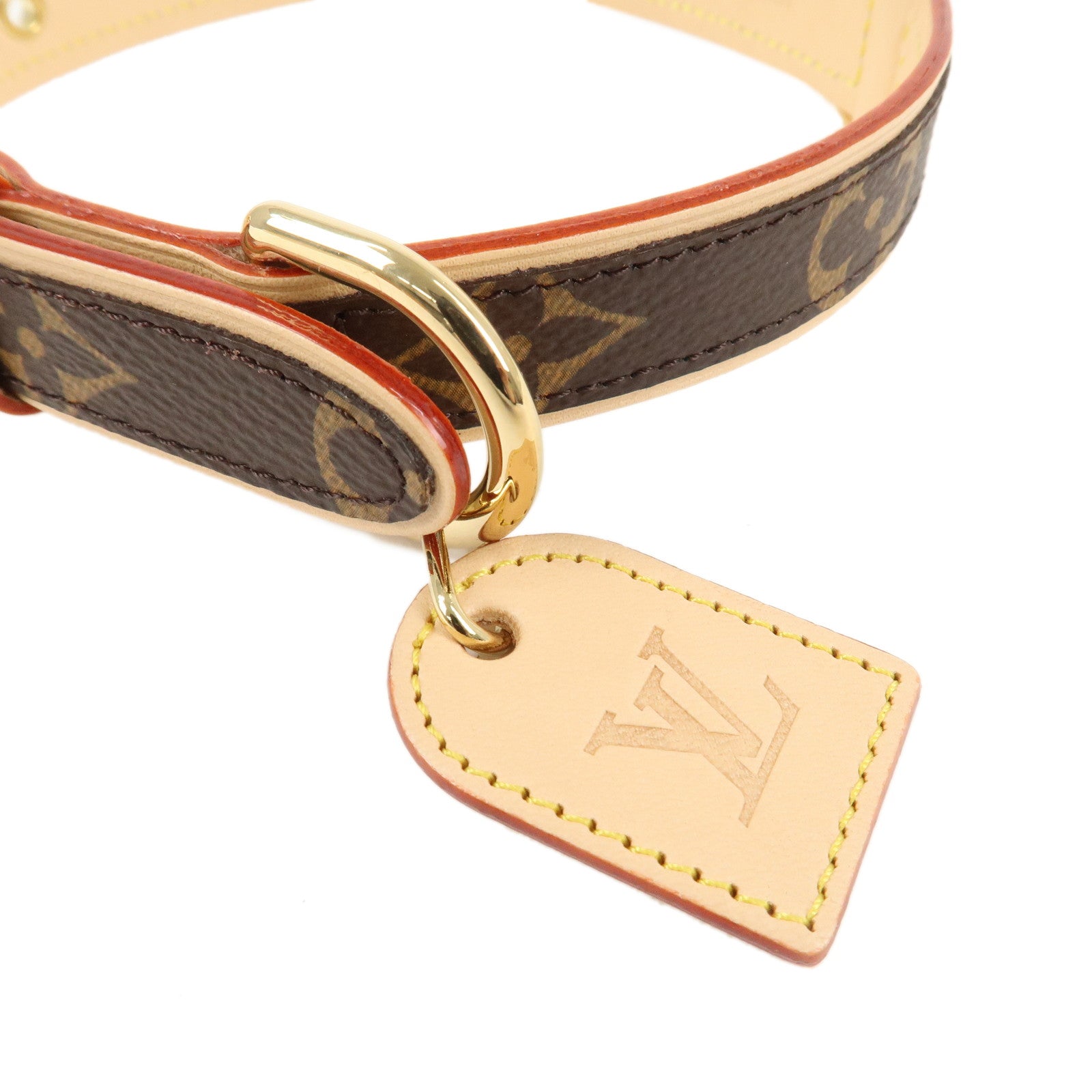 Louis Vuitton Monogram Dog Collar MM Brown M82100 Used