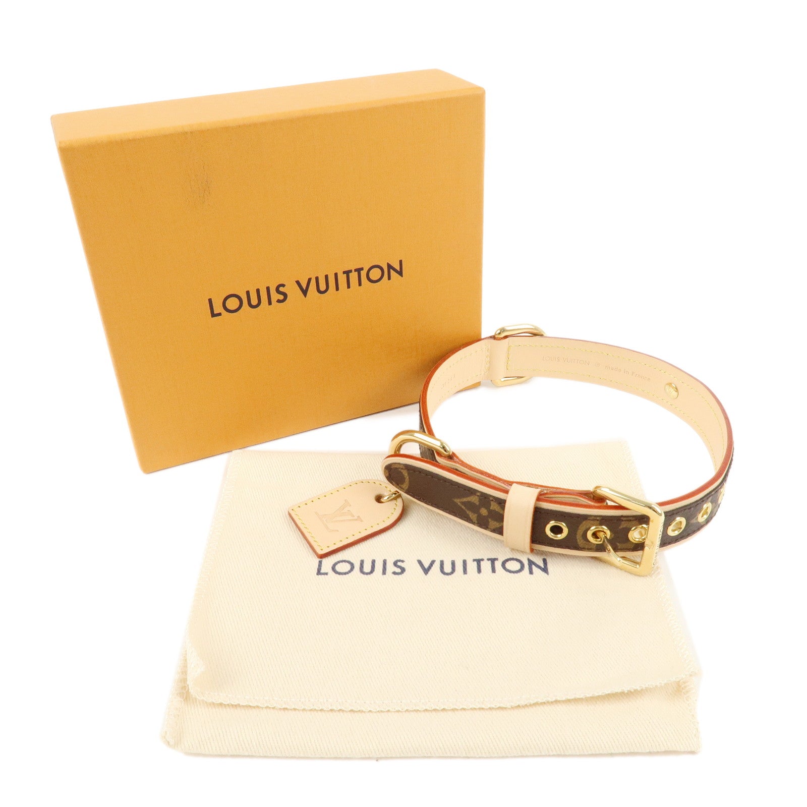 Louis Vuitton Monogram Dog Collar MM Brown M82100 Used