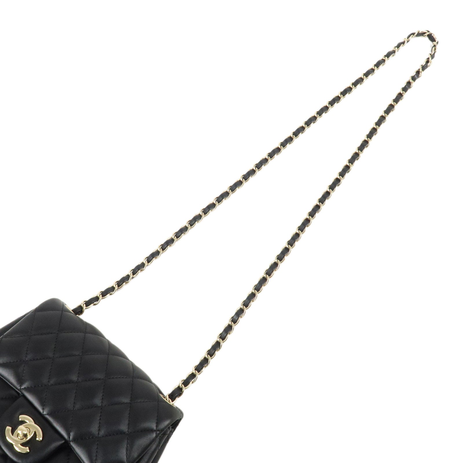 CHANEL Mini Matelasse 17 Lamb Skin Chain Shoulder Bag A35200 Used