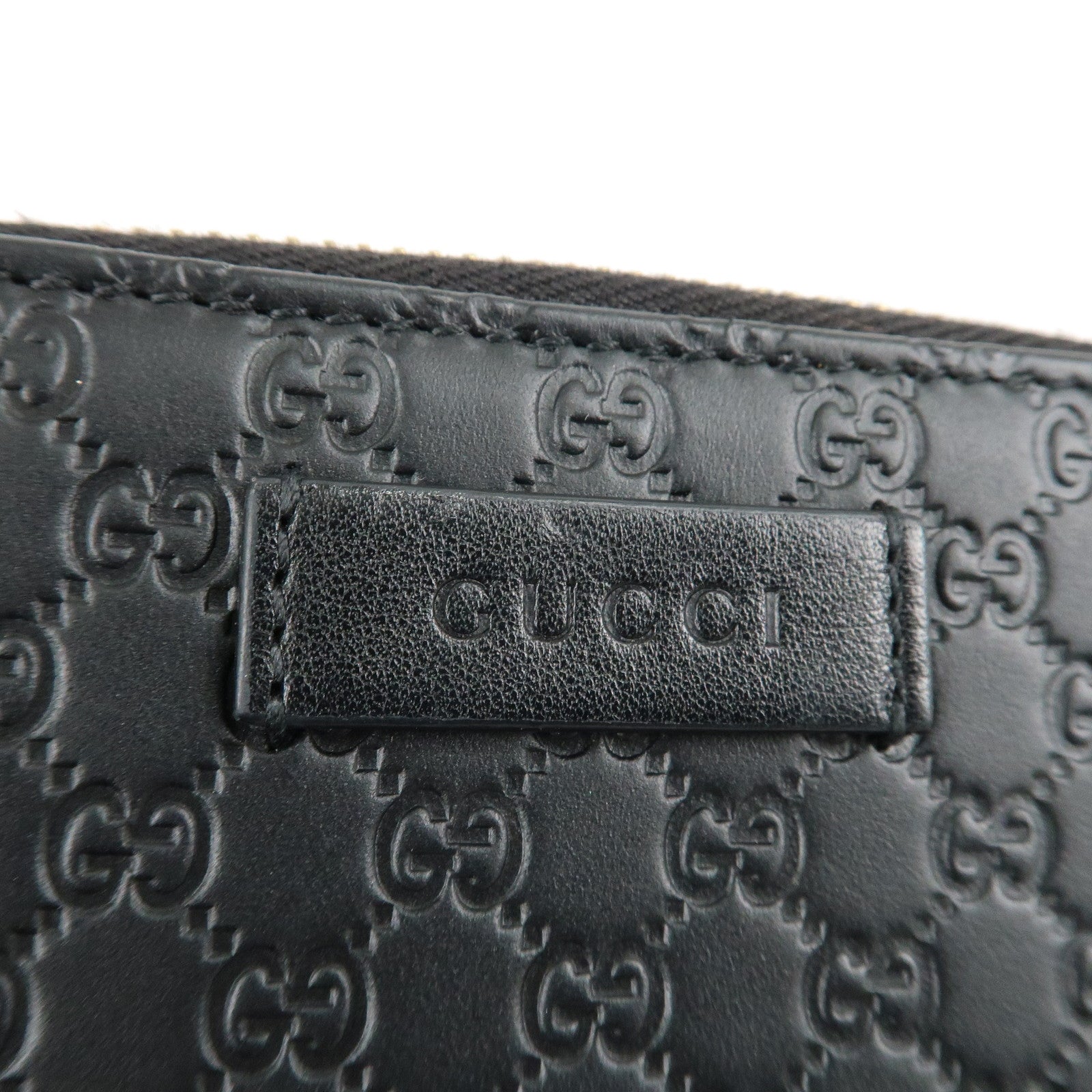 GUCCI Micro Guccissima Leather Bi-Fold Compact Wallet Black 449395