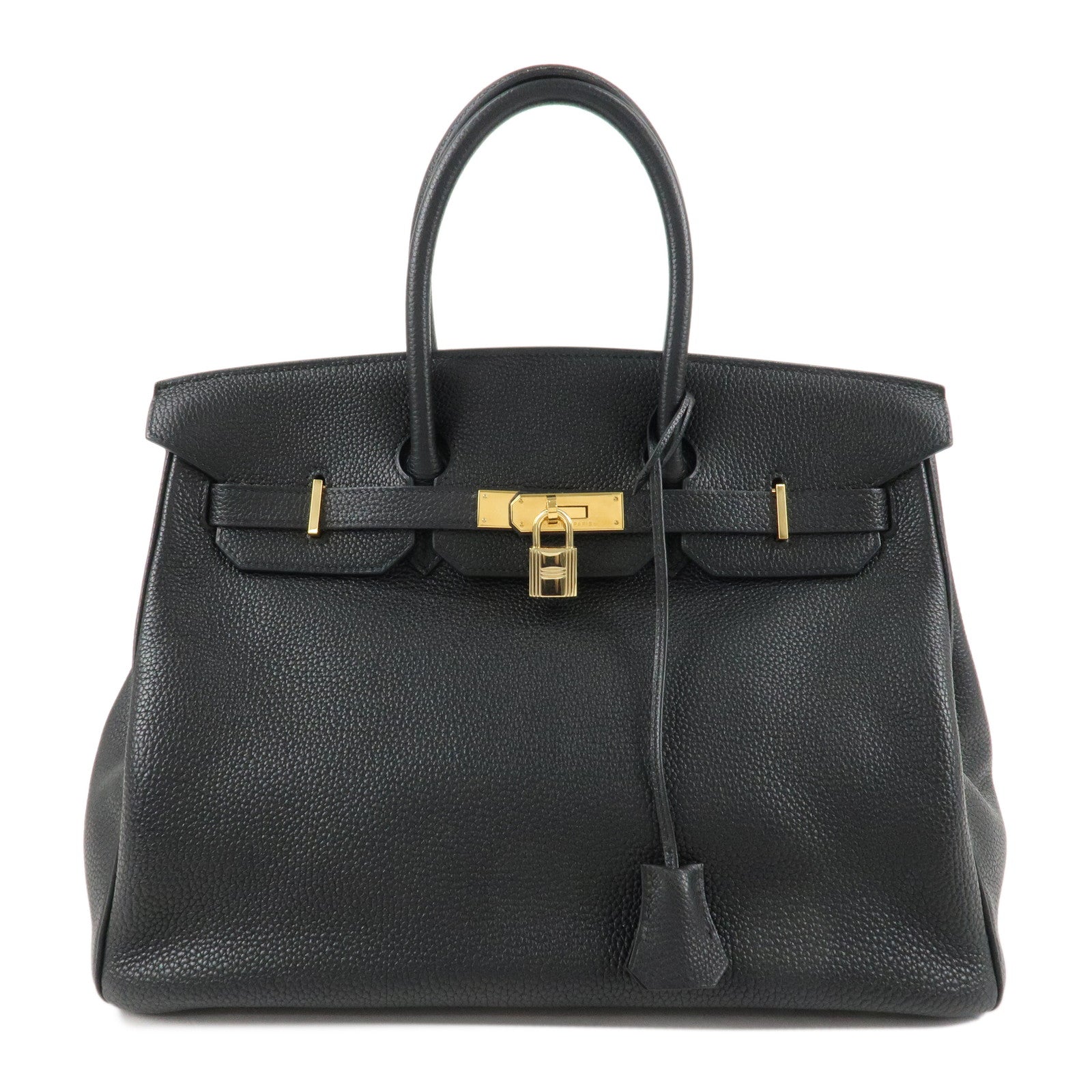 HERMES-Togo-Birkin-35-H-Stamped-Hand-Bag-Black-Gold-HDW