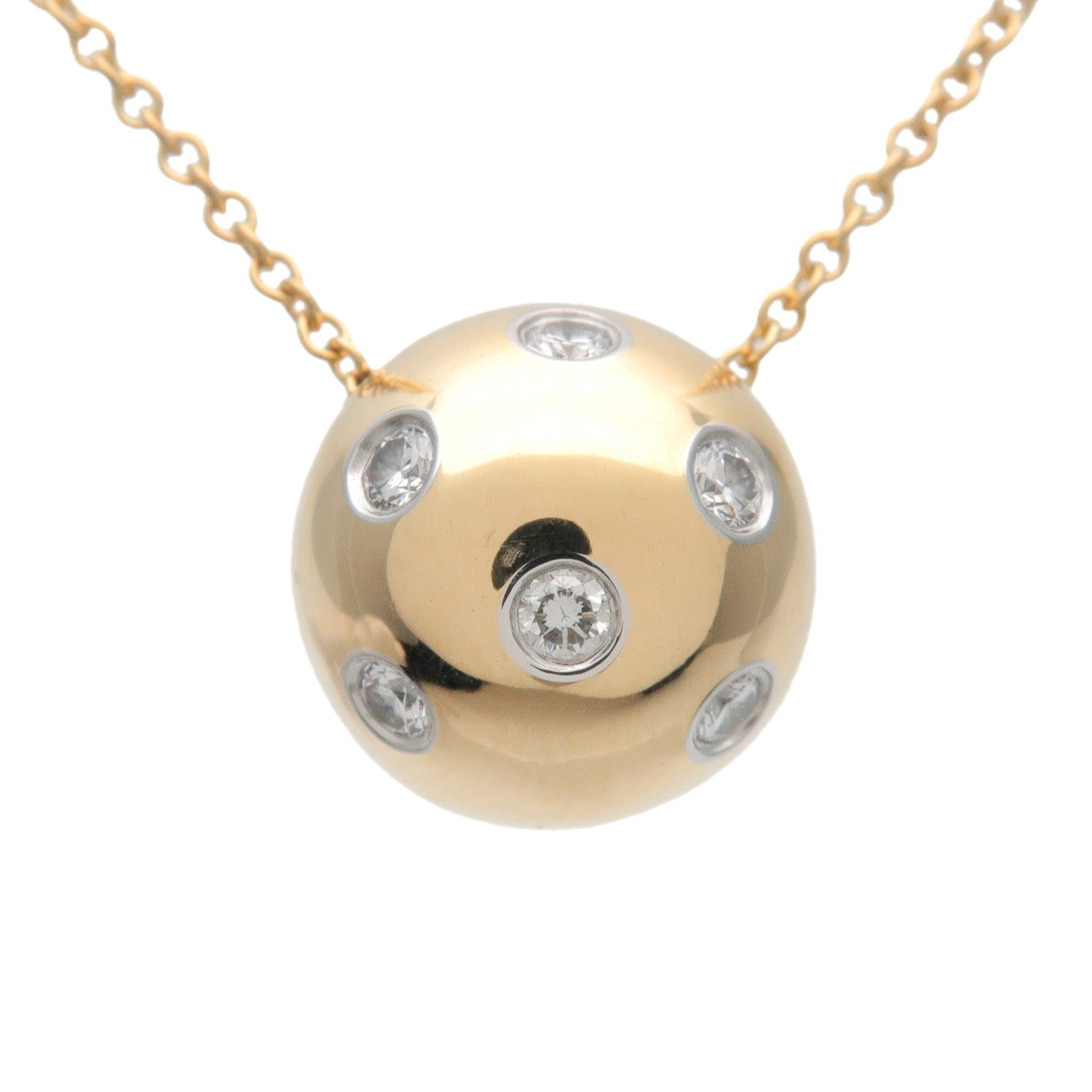 Tiffany&Co.-Dots-Ball-6P-Diamonds-Necklace-K18-750YG-950PT