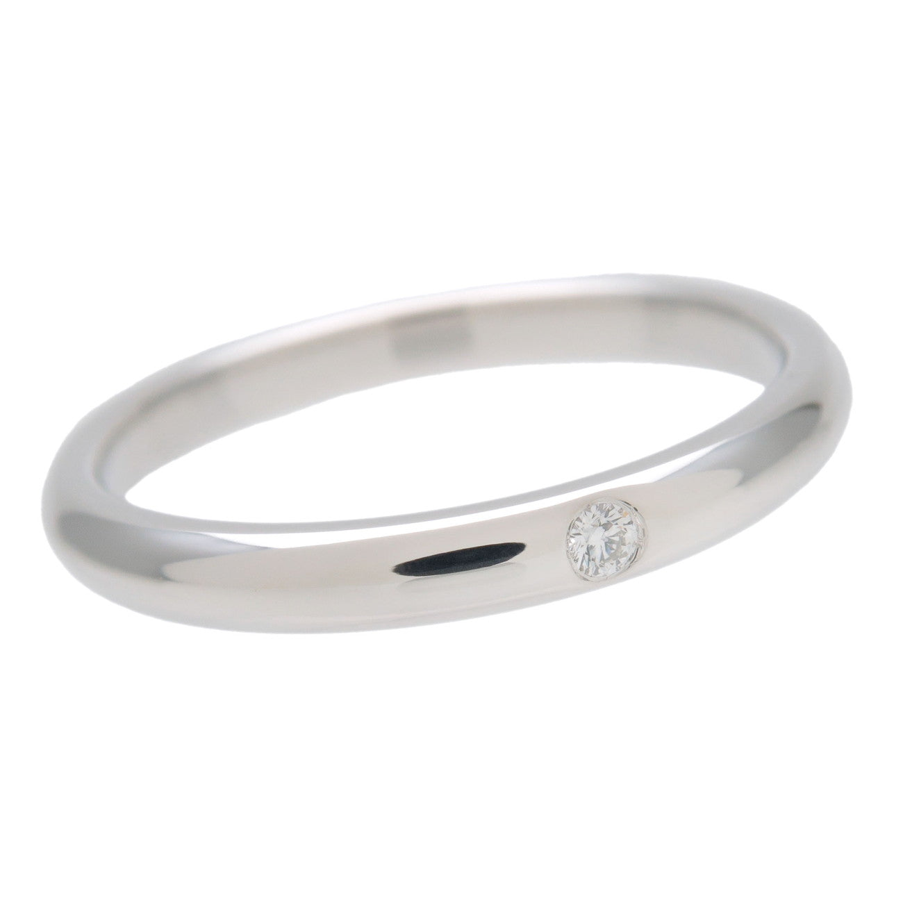 Tiffany&Co. Stacking Band Ring 1P Diamond PT950 Platinum US9 EU59