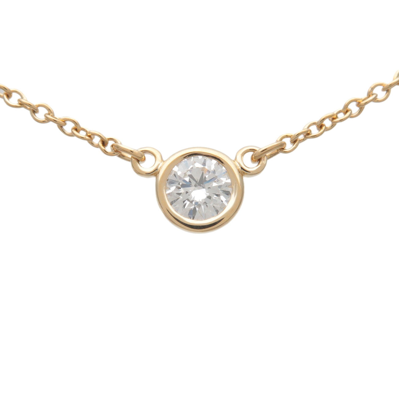 Tiffany&Co.-By-The-Yard-1P-Diamond-Necklace-0.14ct-750-Yellow-Gold