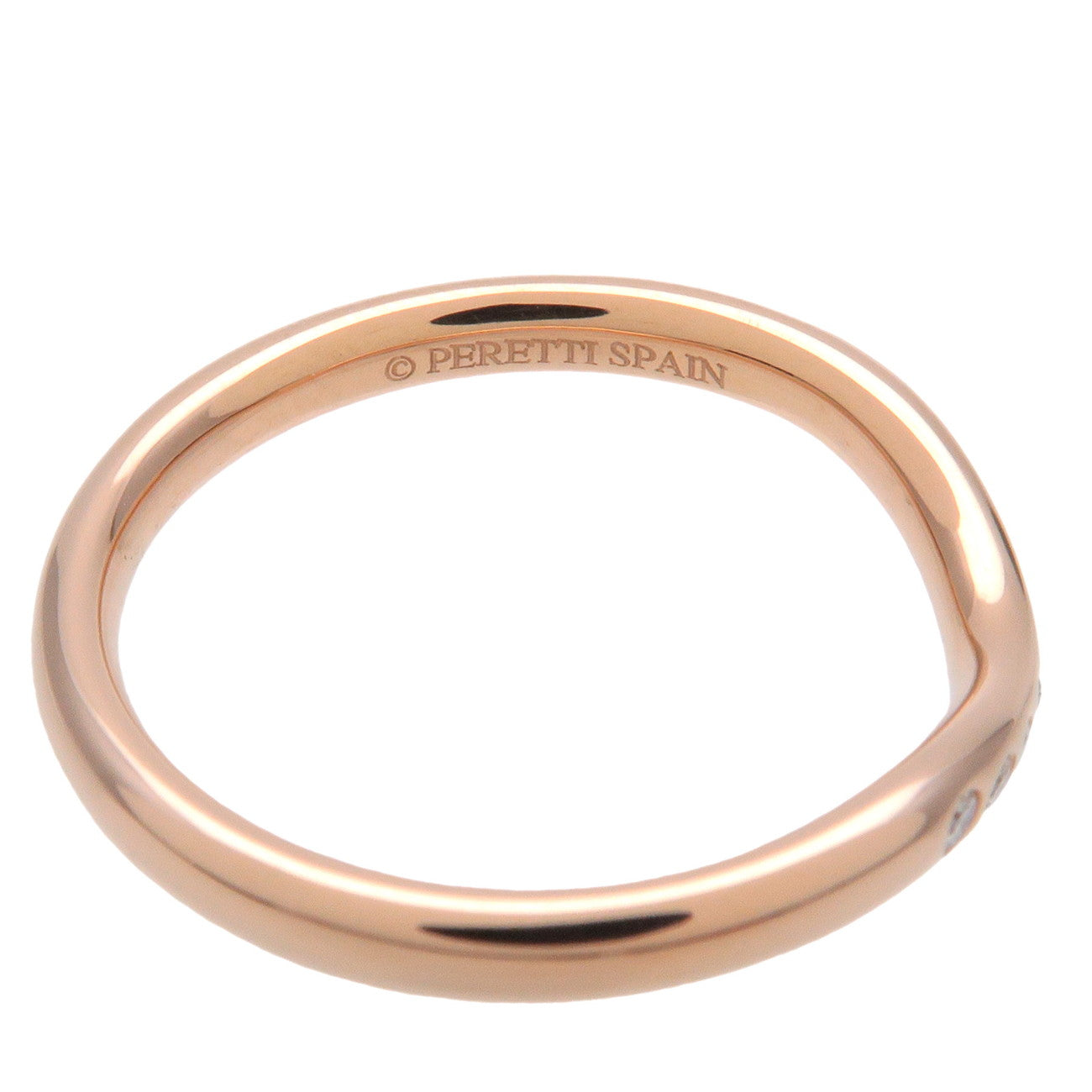 Tiffany&Co. Curved Band 9P Diamond Ring 750PG Rose Gold US4.5