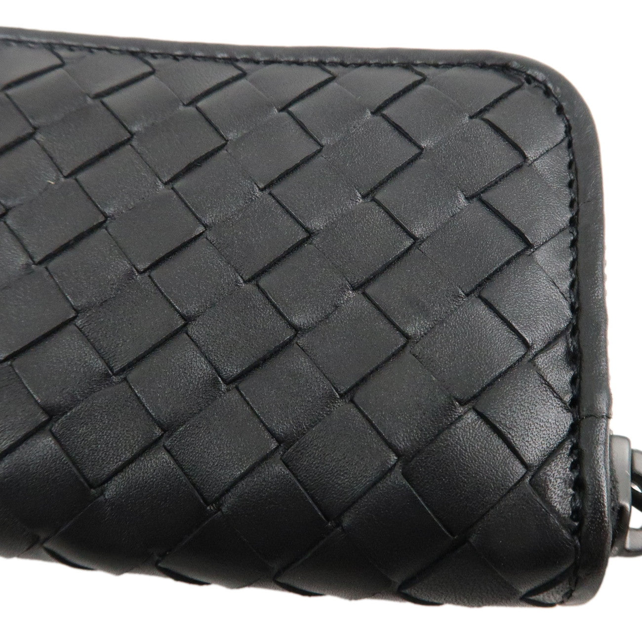 BOTTEGA VENETA Intrecciato Leather Coin Case Black 114075