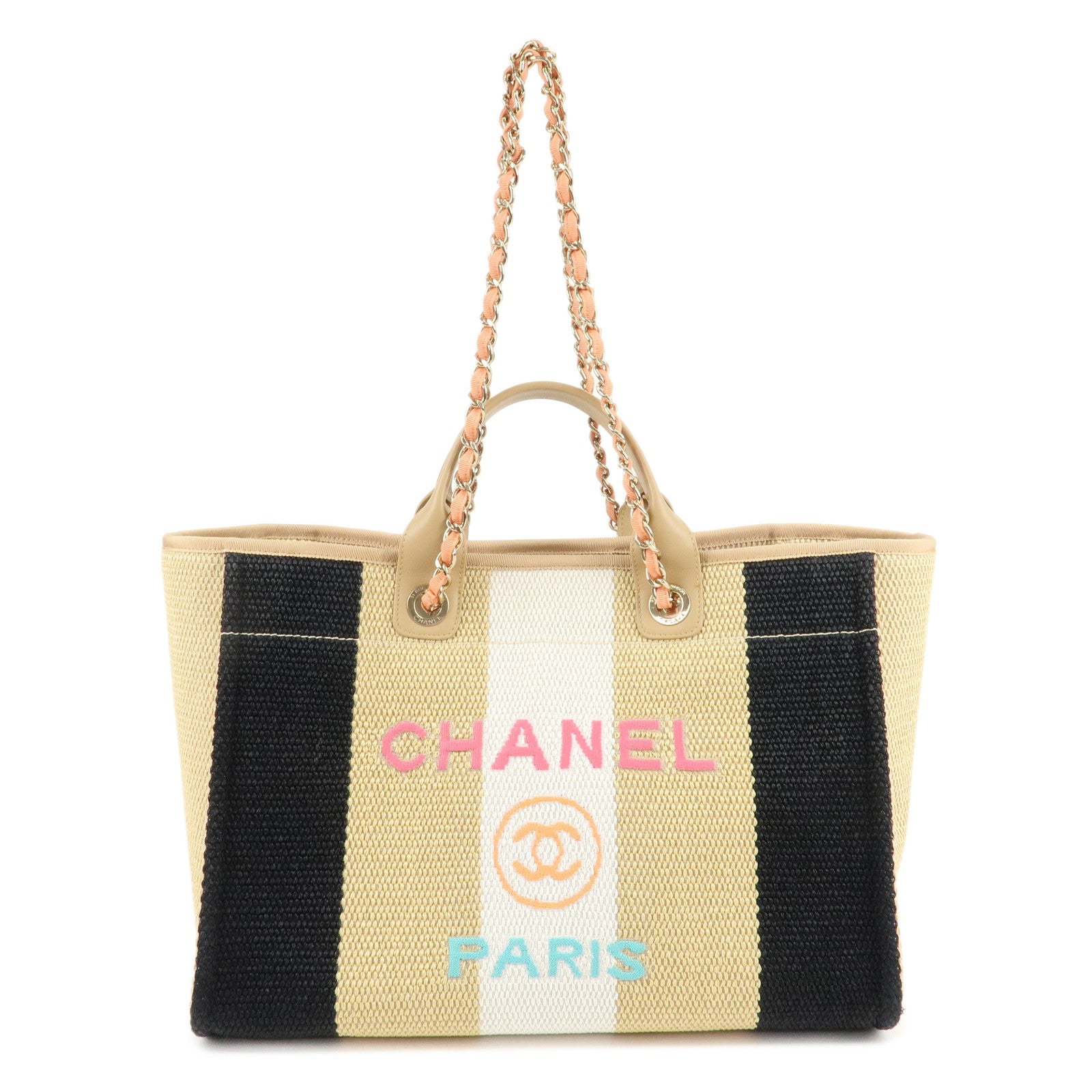 CHANEL-Straw-Leather-Deauville-GM-Chain-2Way-Bag-Tote-Bag-A93786