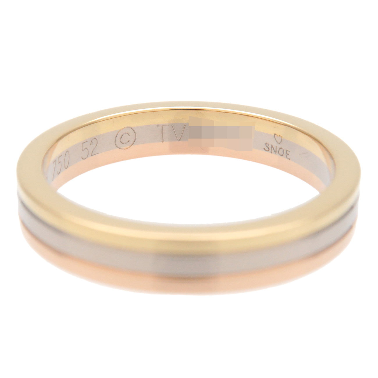 Cartier Vendome Three Color Ring K18 750 YG/WG/PG #52 US6-6.5