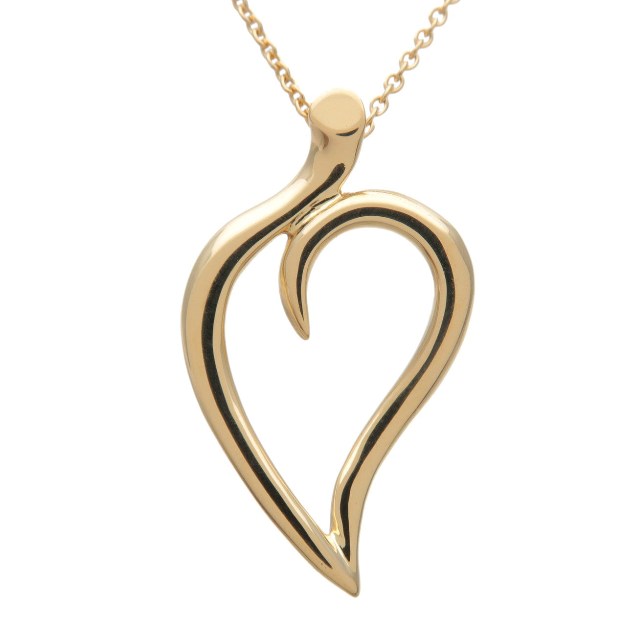 Tiffany-&-Co.-Leaf-Heart-Necklace-K18YG-750YG-Yellow-Gold