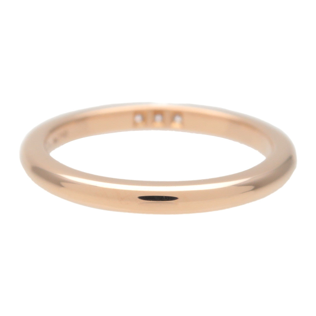 Tiffany&Co. Classic Band Ring 3P Diamond K18 Rose Gold US4.5