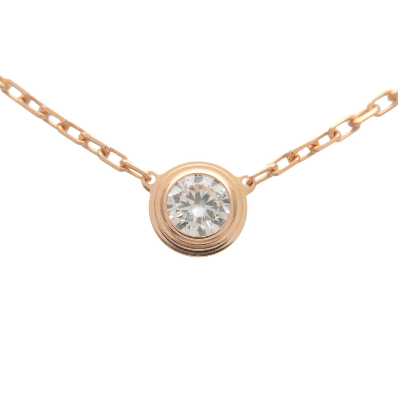 Cartie-Diamants-Légers-Necklace-LM-Diamond-0.19ct-K18-Rose-Gold