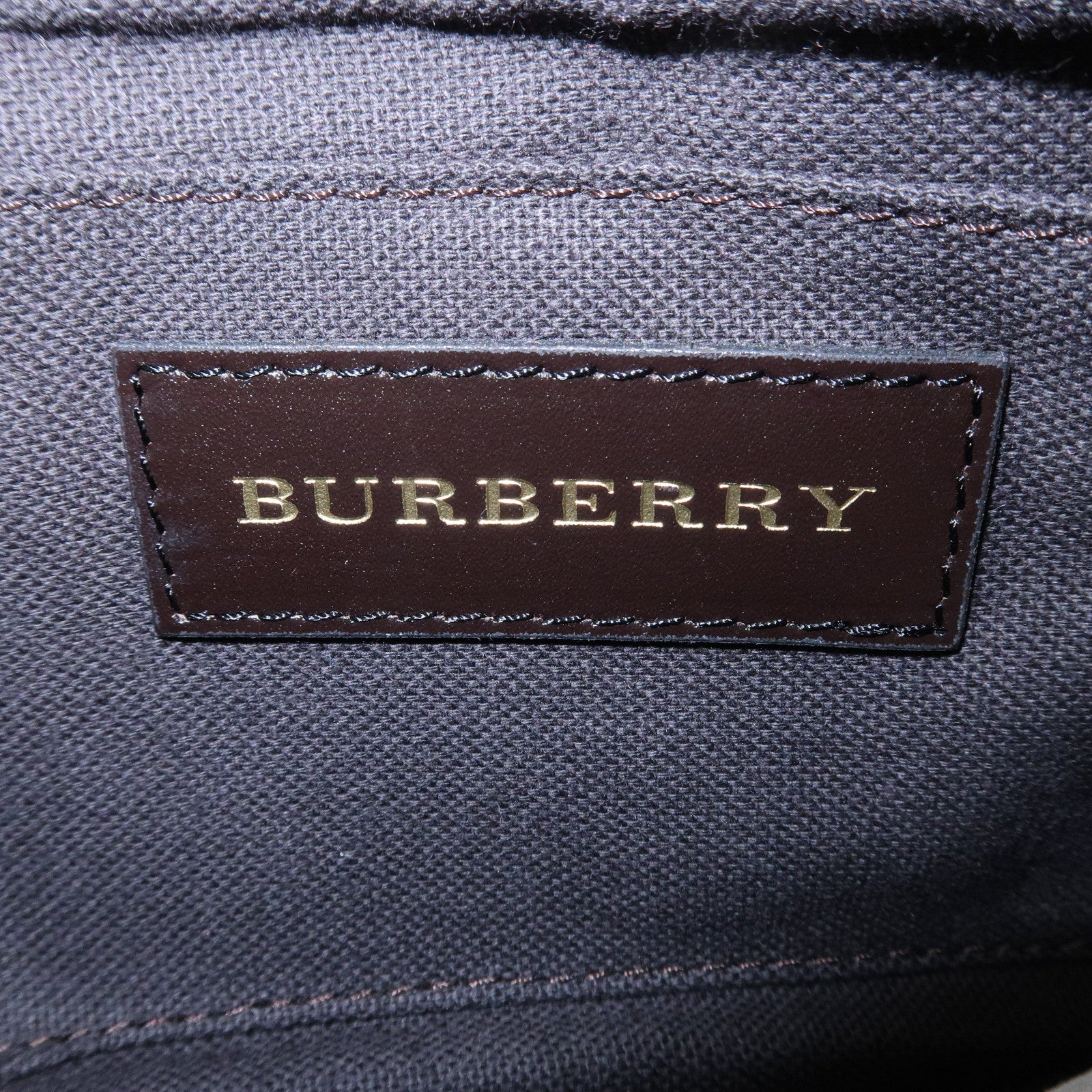 BURBERRY Canvas Leather Nova Plaid Shoulder Bag Hand Bag Brown