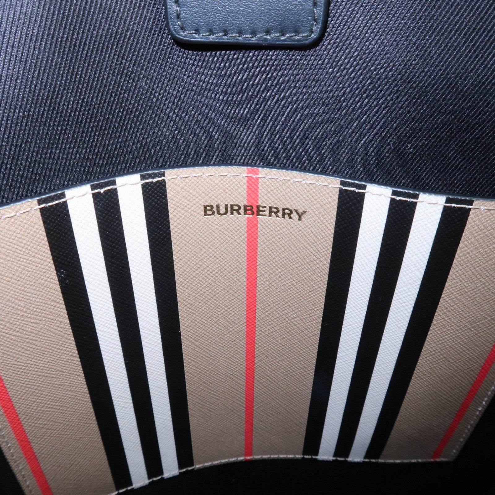 BURBERRY PVC Leather Icon Stripe 2Way Tote Bag Hand Bag