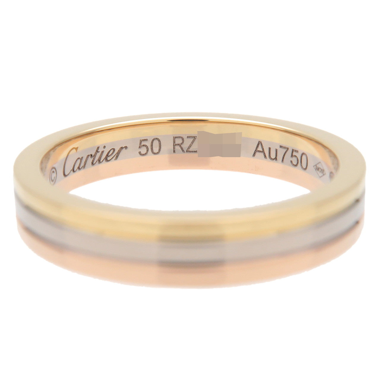 Cartier Vendome Three Color Ring K18 750 YG/WG/PG #50 US5.5