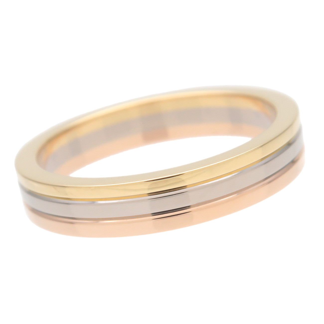 Cartier Vendome Three Color Ring K18 750 YG/WG/PG #50 US5.5