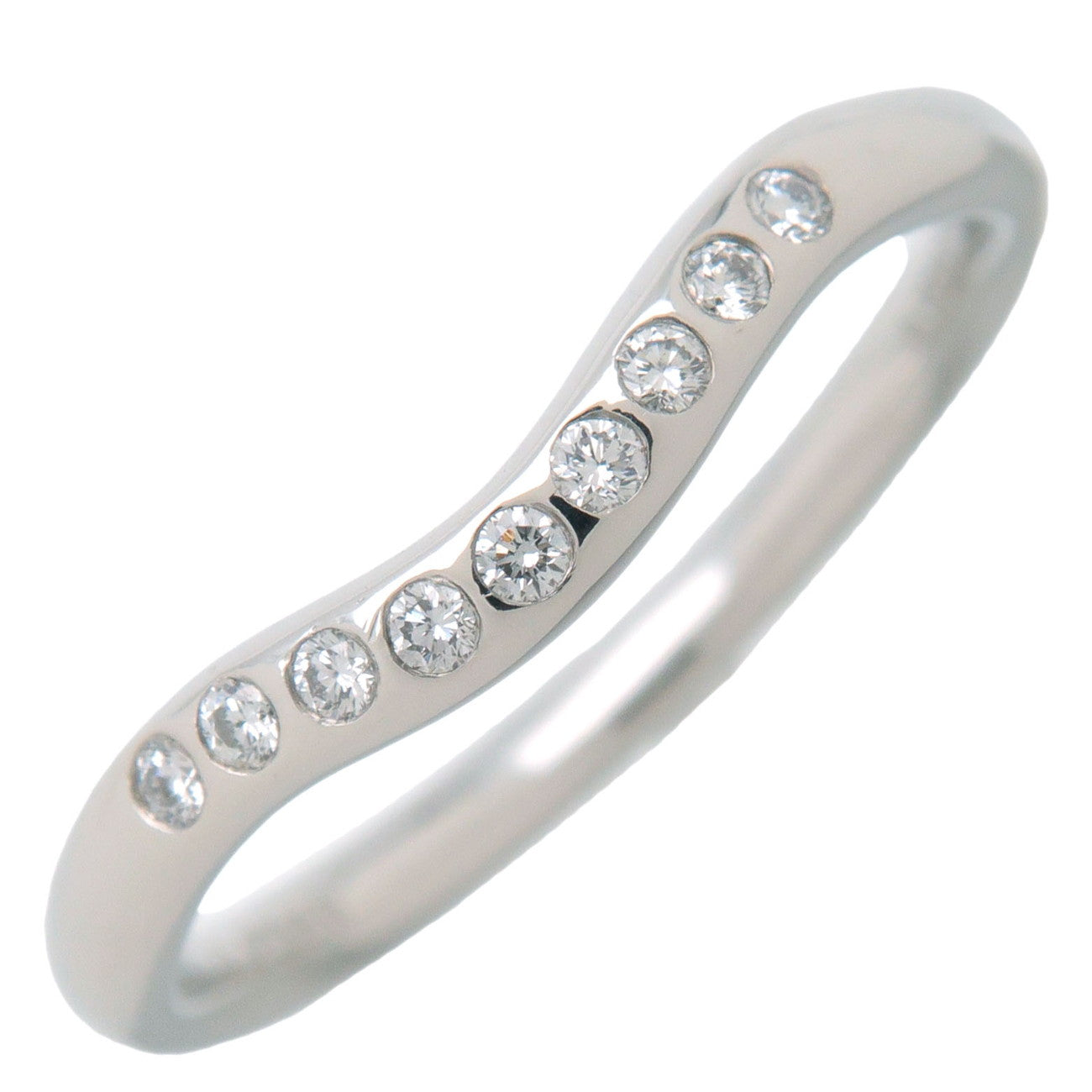 Tiffany&Co.-Curved--Band-Ring-9P-Diamond-PT950-Platinum-US5