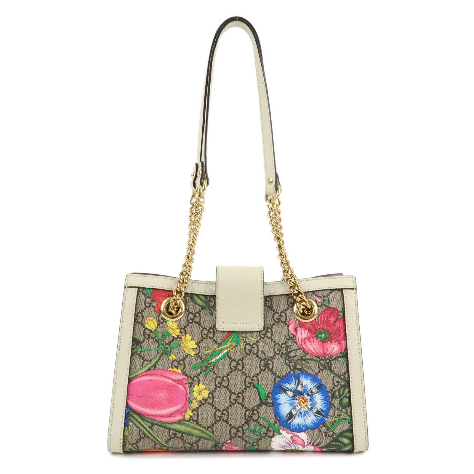 GUCCI GG Flora GG Supreme Leather Chain Shoulder Bag 498156 Used