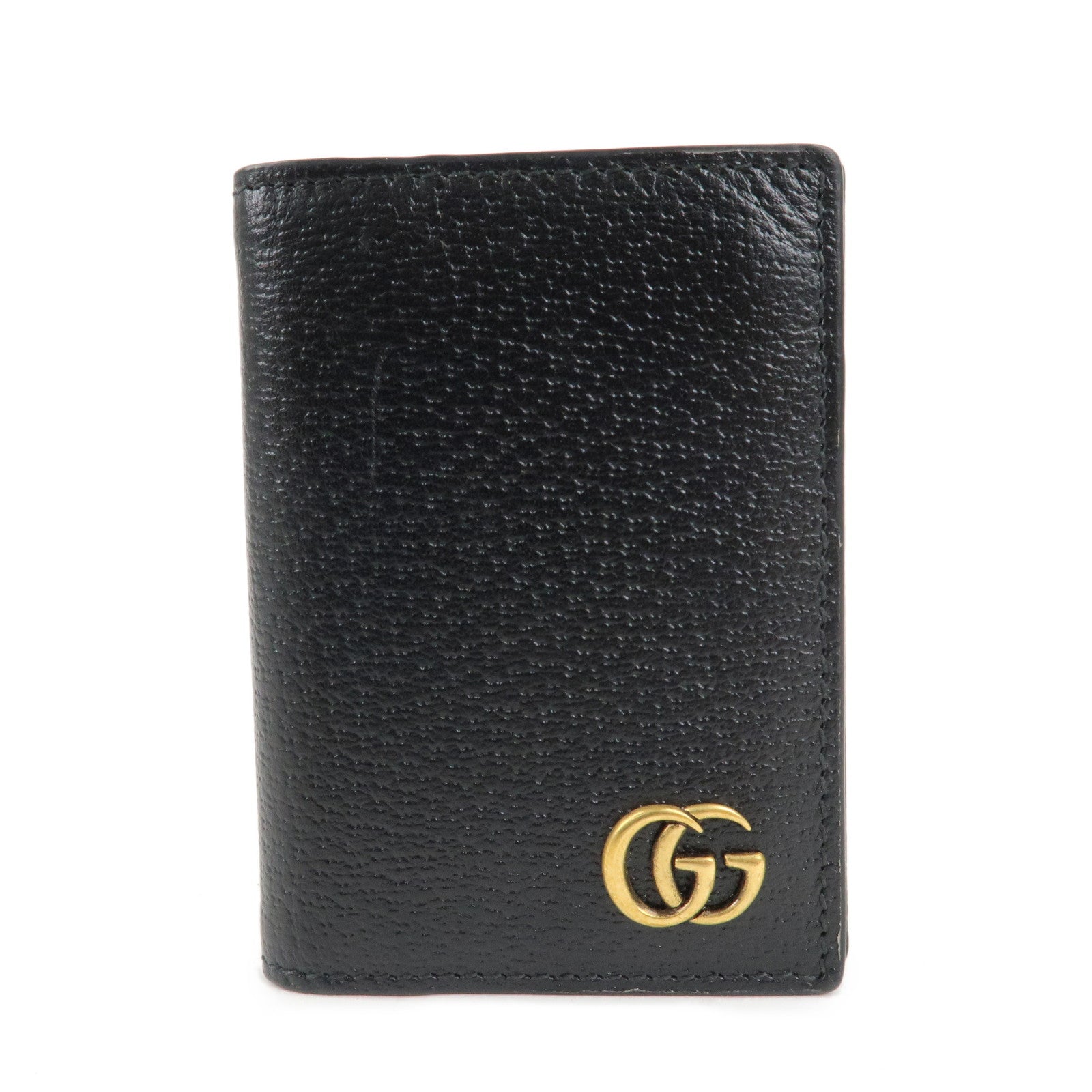 GUCCI-GG-Marmont-Leather-Bi-fold-Card-Case-Black-428737