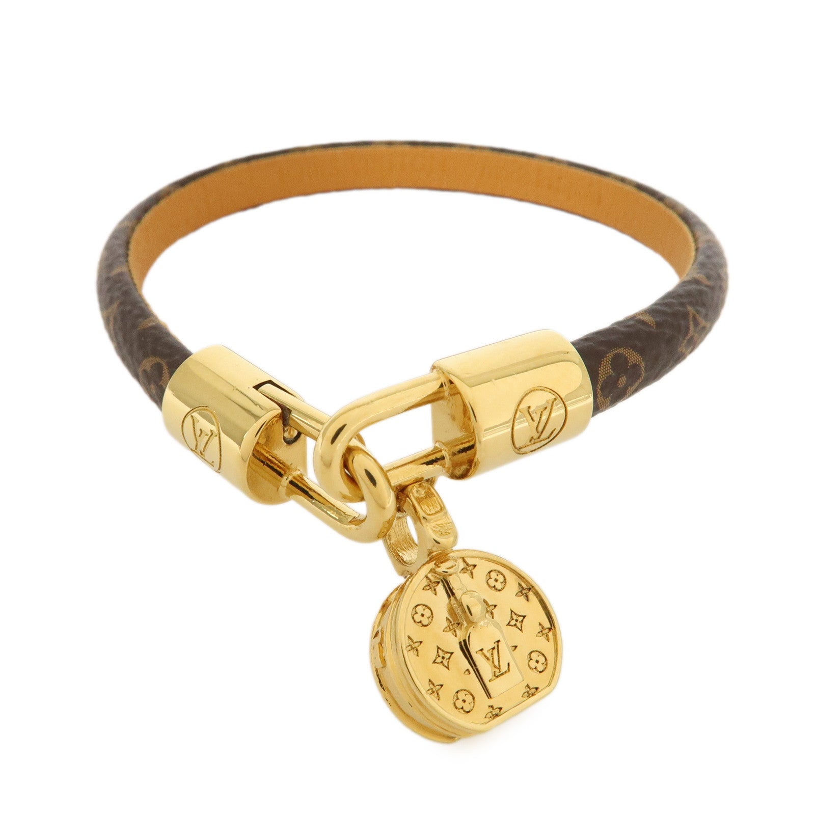 Louis-Vuitton-Monogram-LV-Tribute-Bracelet-Bangle-M6442E