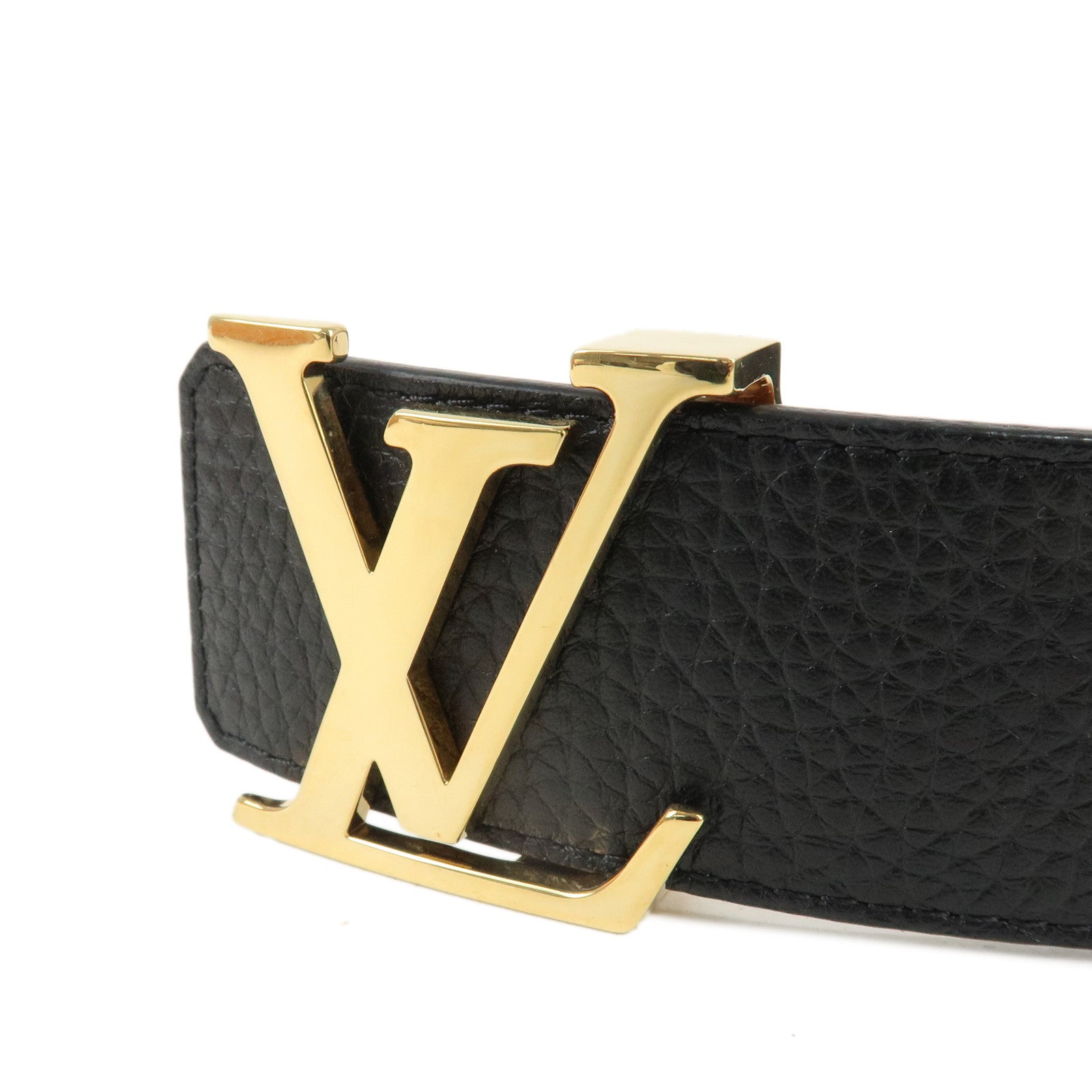 Louis Vuitton Santure LV Initial Belt 110/40 Black Gold HDW M9151