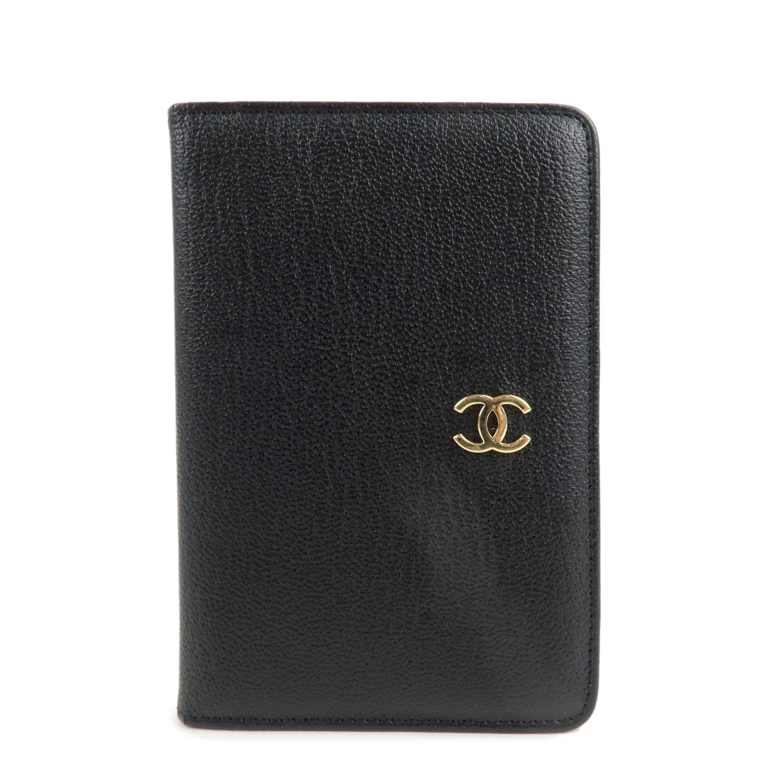 CHANEL-COCO-Mark-Leather-Card-Case-Black