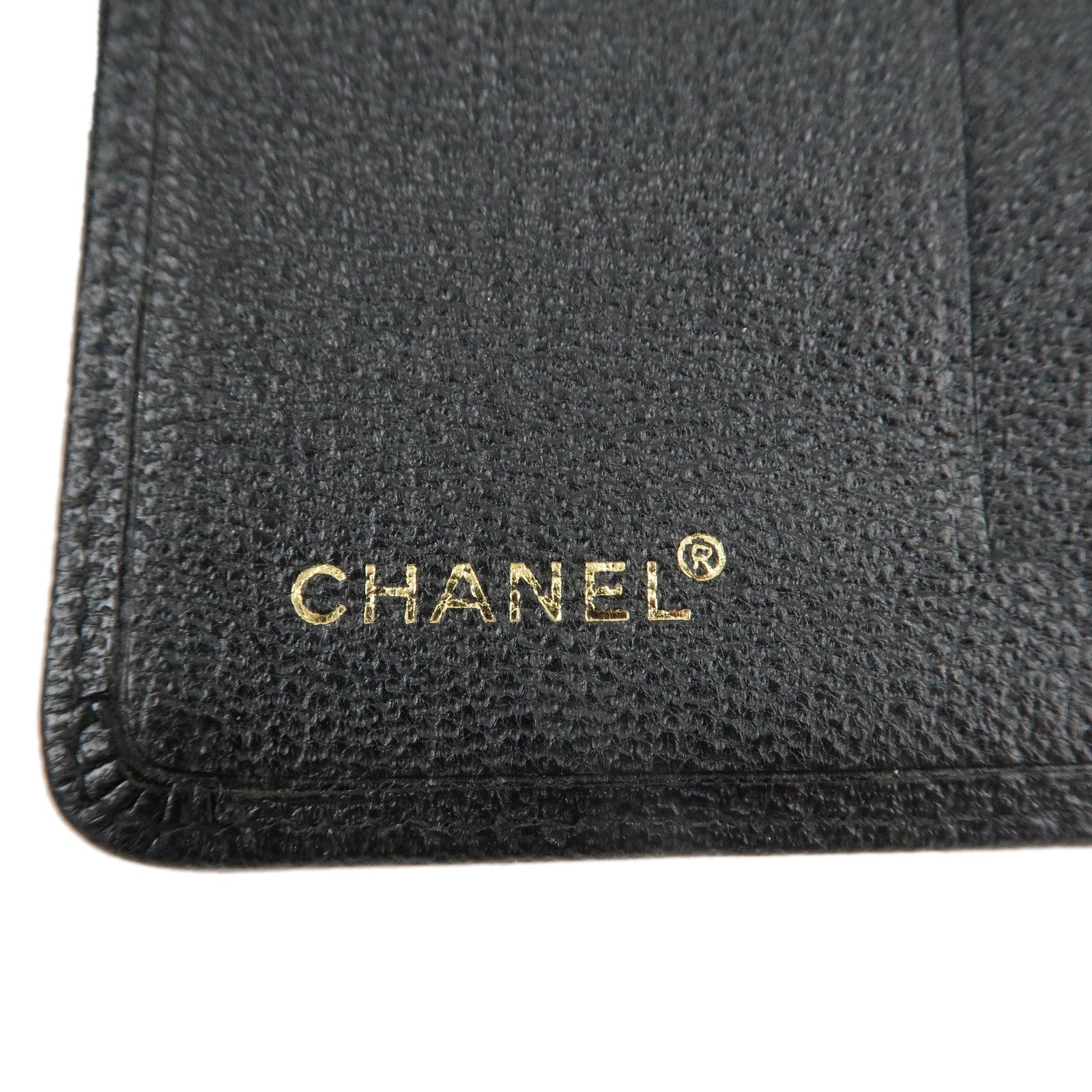 CHANEL COCO Mark Leather Card Case Black Used