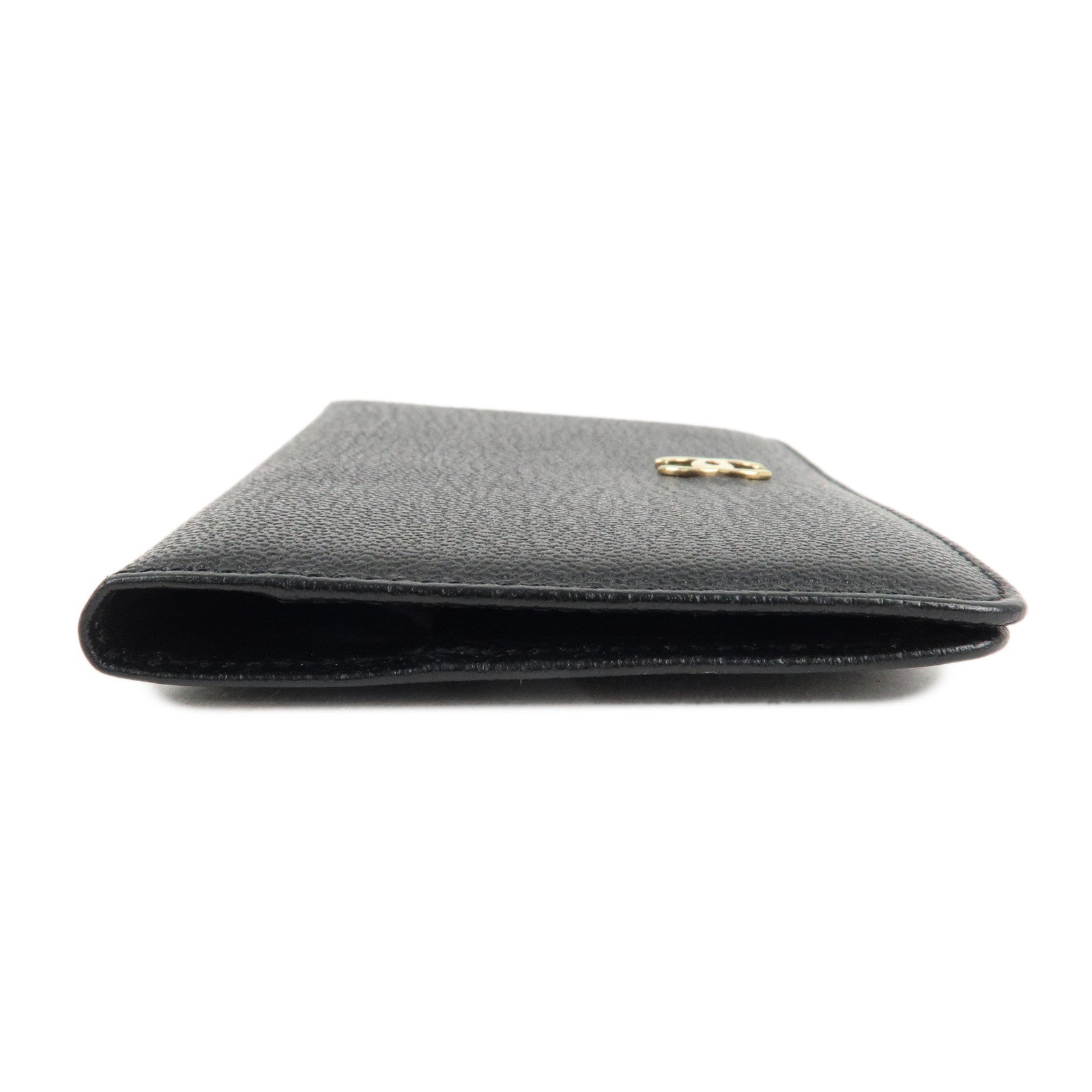 CHANEL COCO Mark Leather Card Case Black Used