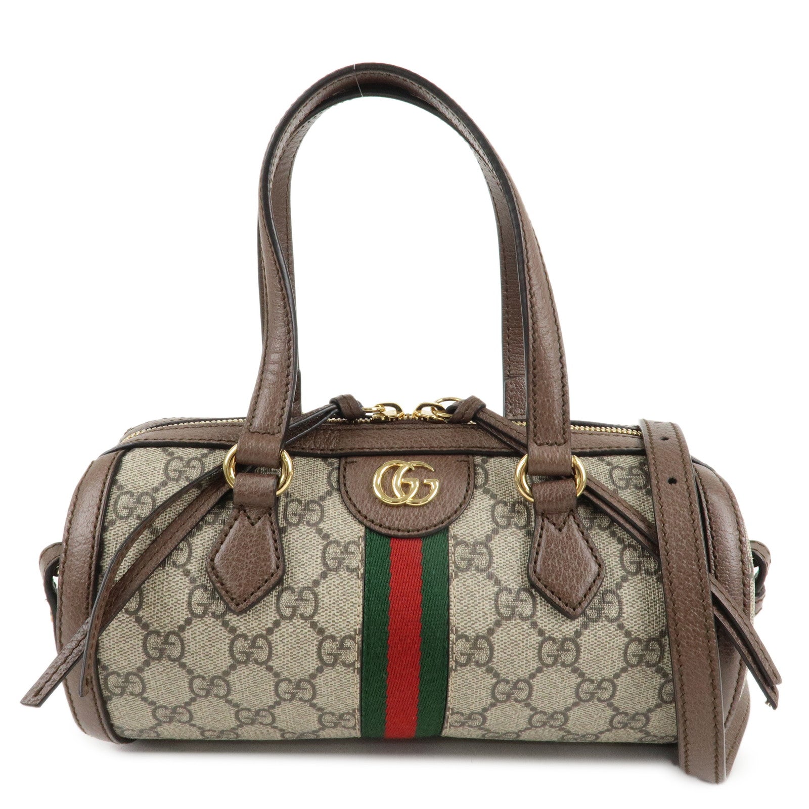 GUCCI-Ophidia-Sherry-GG-Supreme-Leather-2Way-Bag-Beige-602577