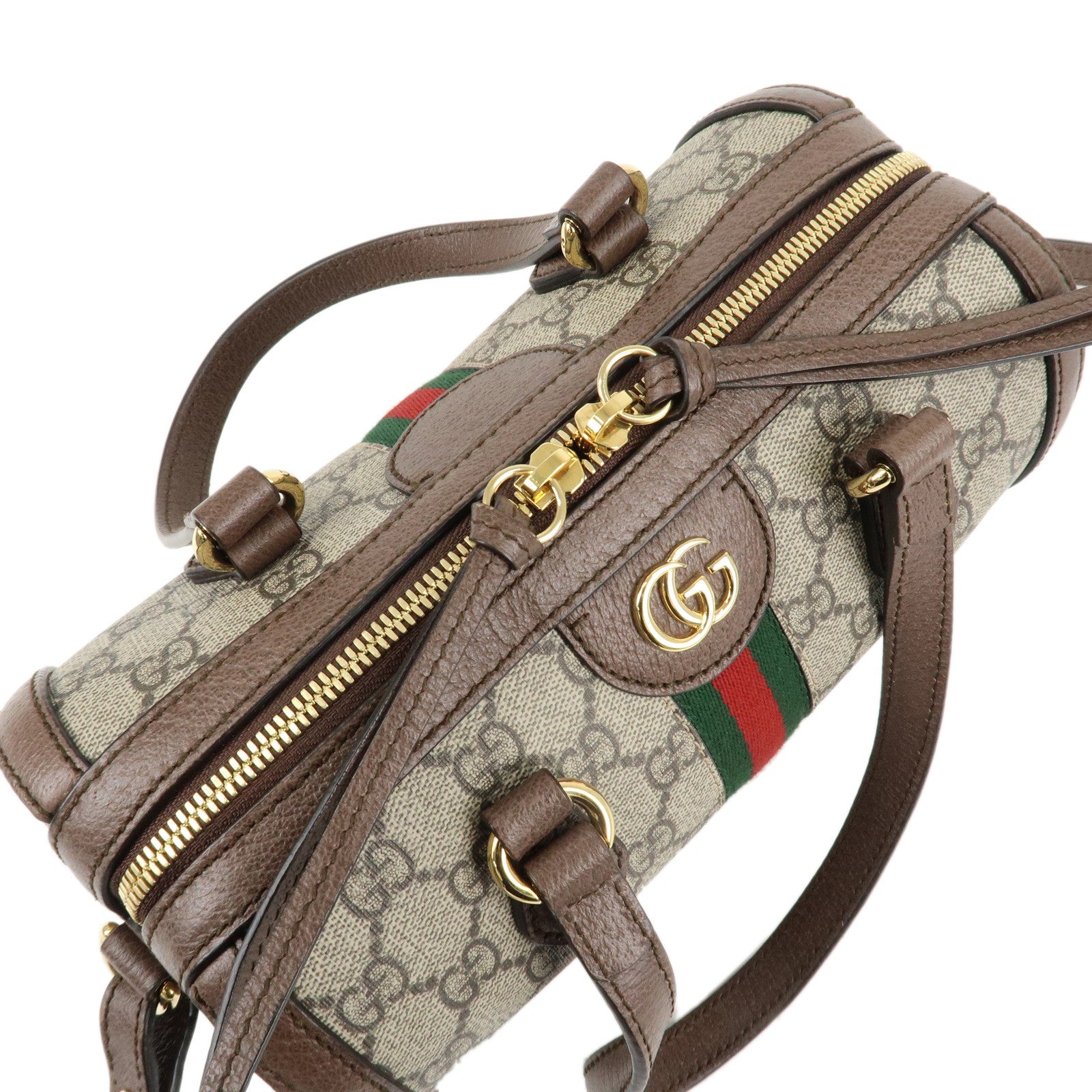 GUCCI Ophidia Sherry GG Supreme Leather 2Way Bag Beige 602577